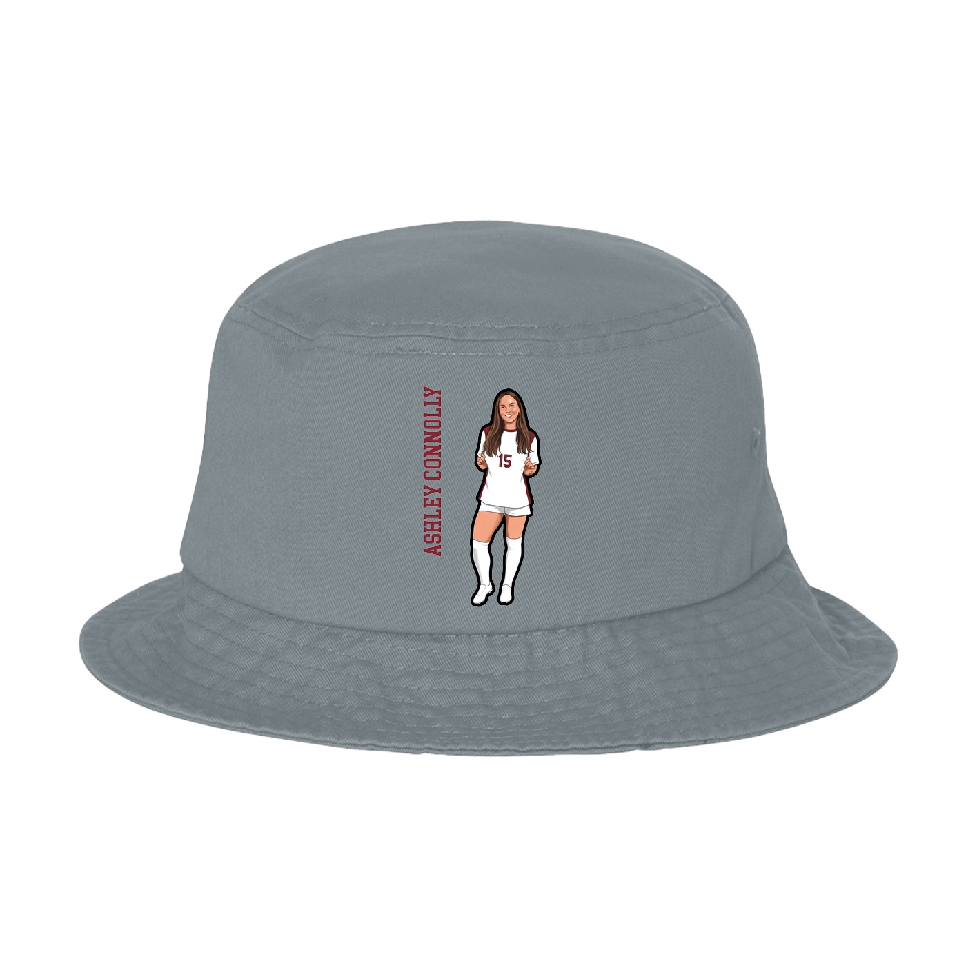 Bucket Cap — Name Vertical in Grey