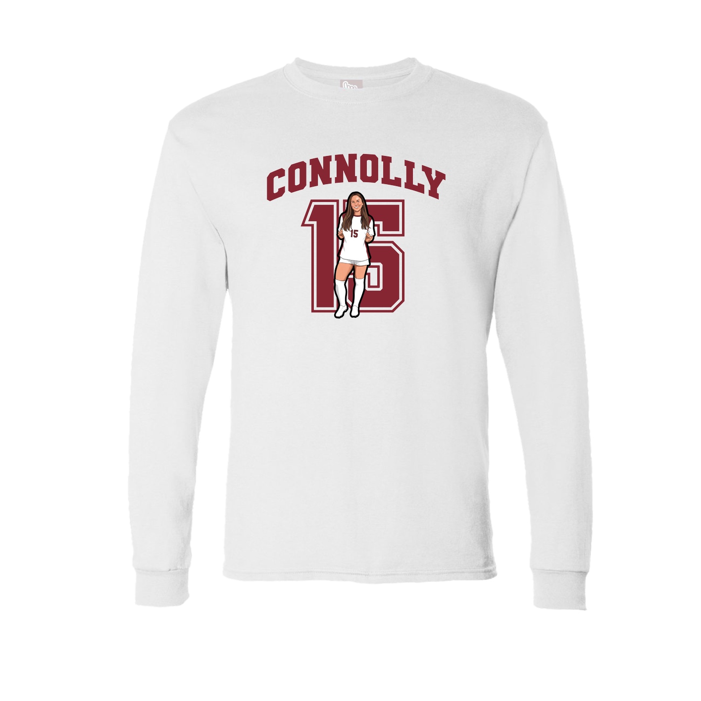 Long Sleeve Tee — Number in White