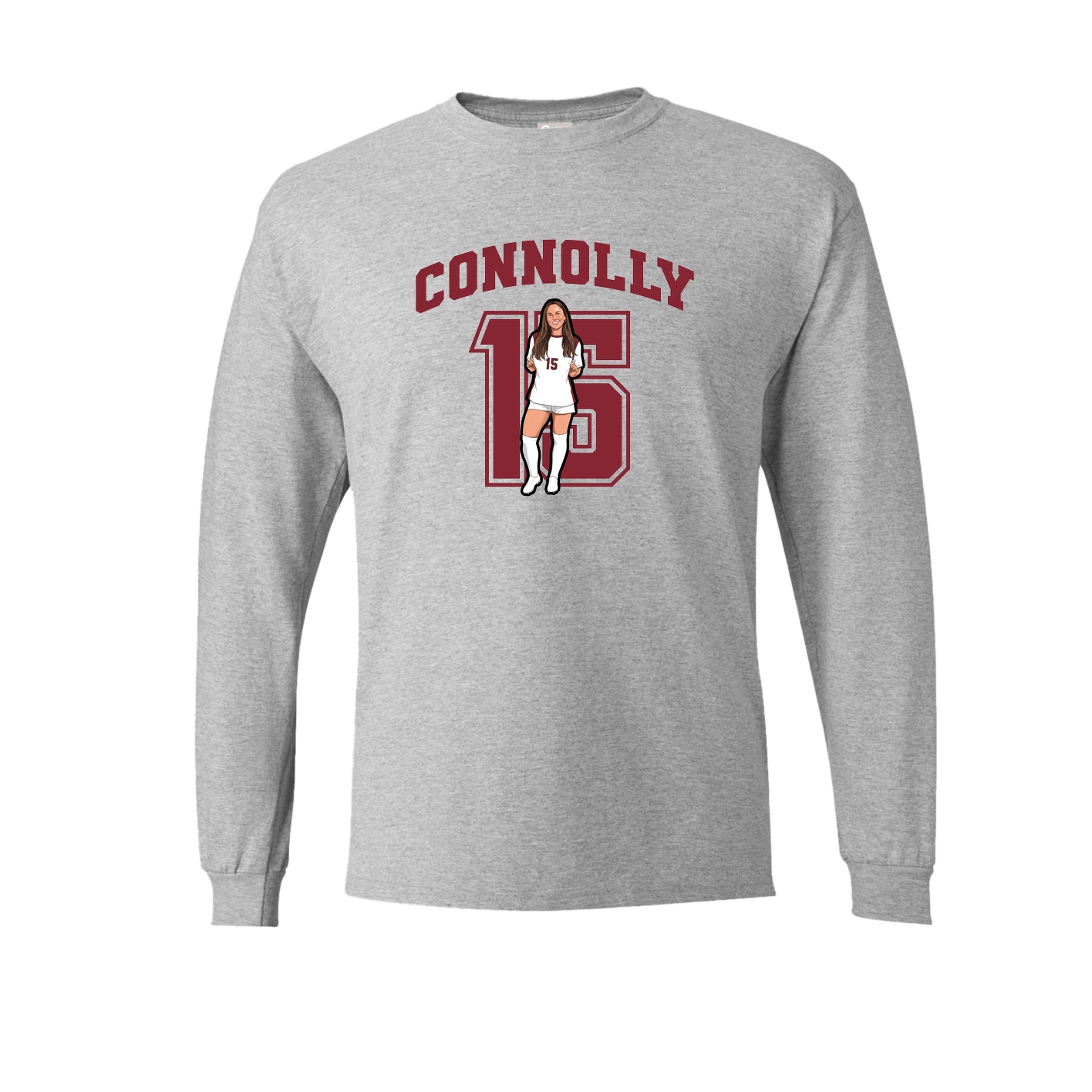 Long Sleeve Tee — Number in Grey