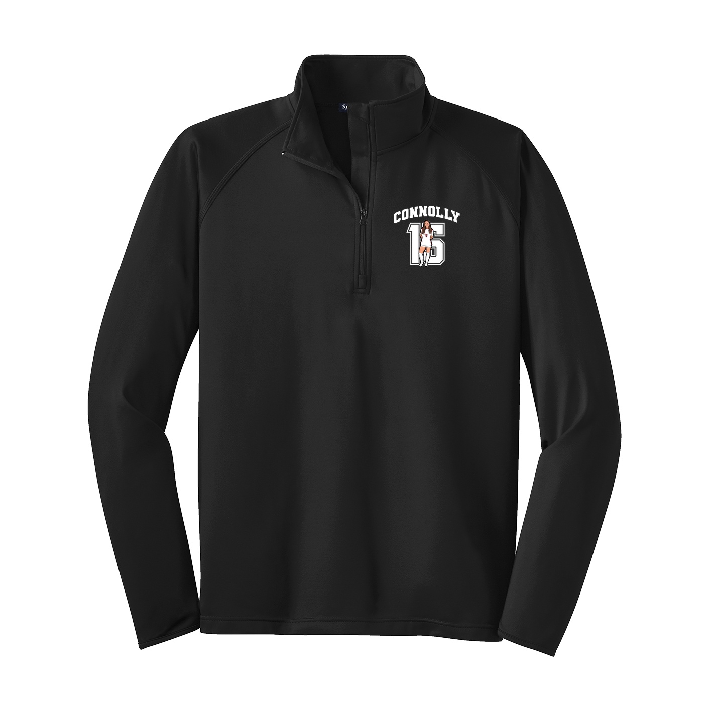 Q-Zip Pullover — Number in Black