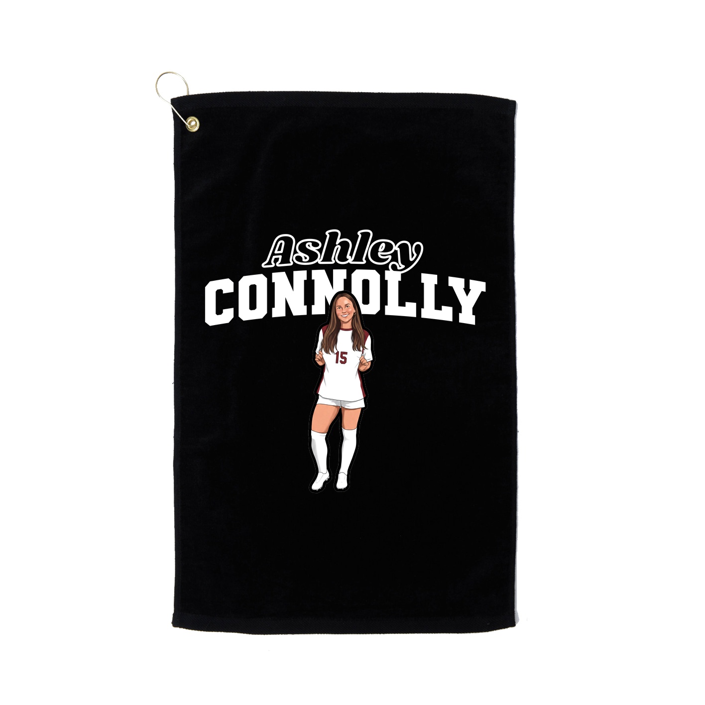Golf Towel — Name Arch in Black