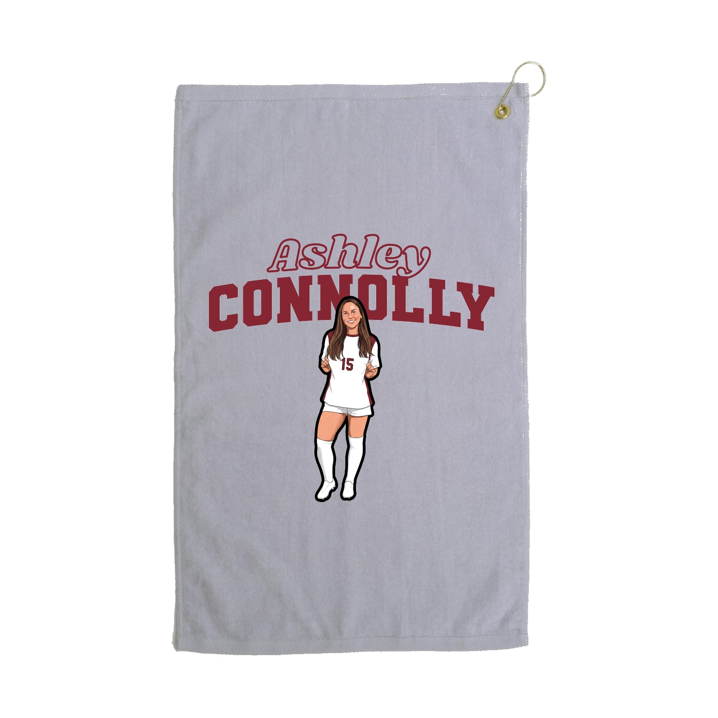 Golf Towel — Name Arch in Grey