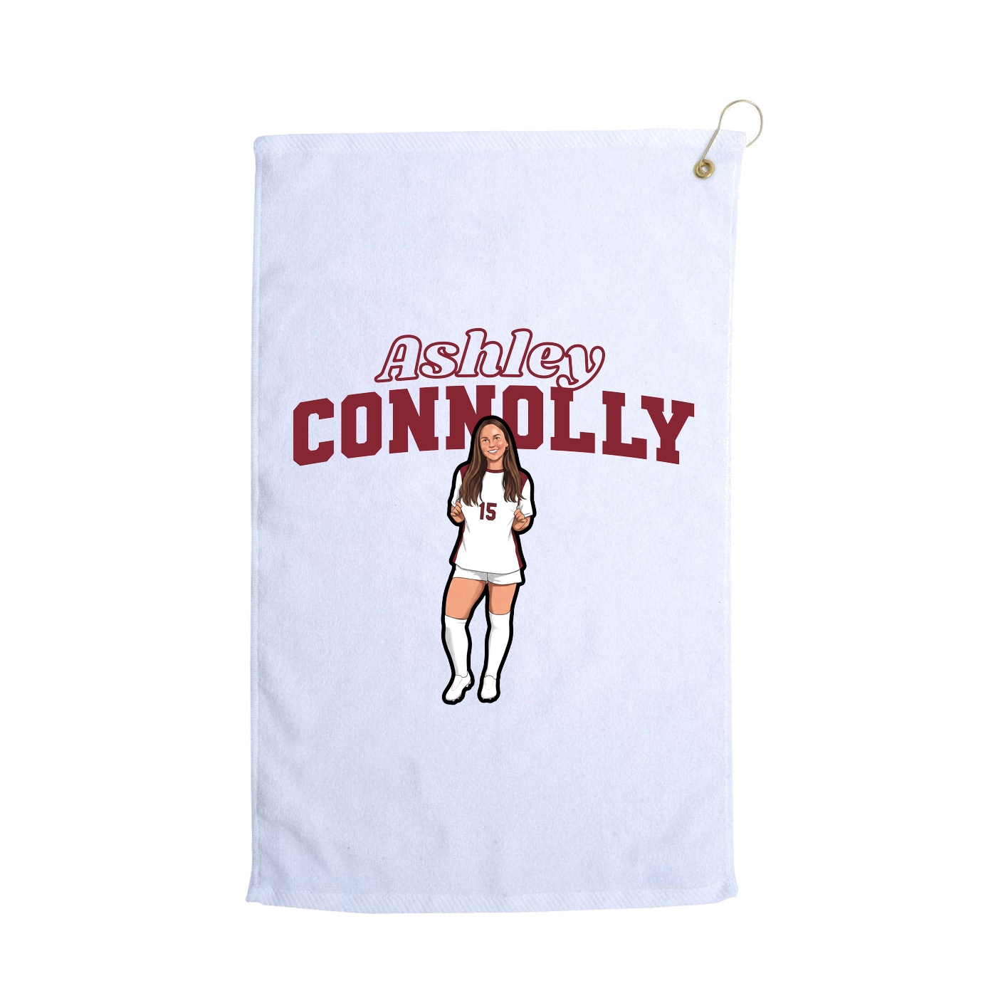 Golf Towel — Name Arch in White