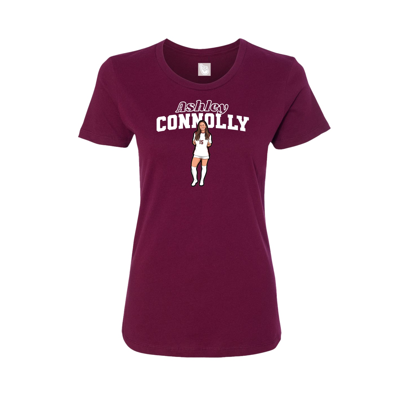 Womens Tee — Name Arch in Maroon