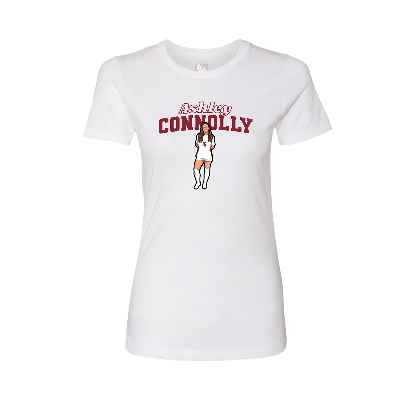 Womens Tee — Name Arch in White