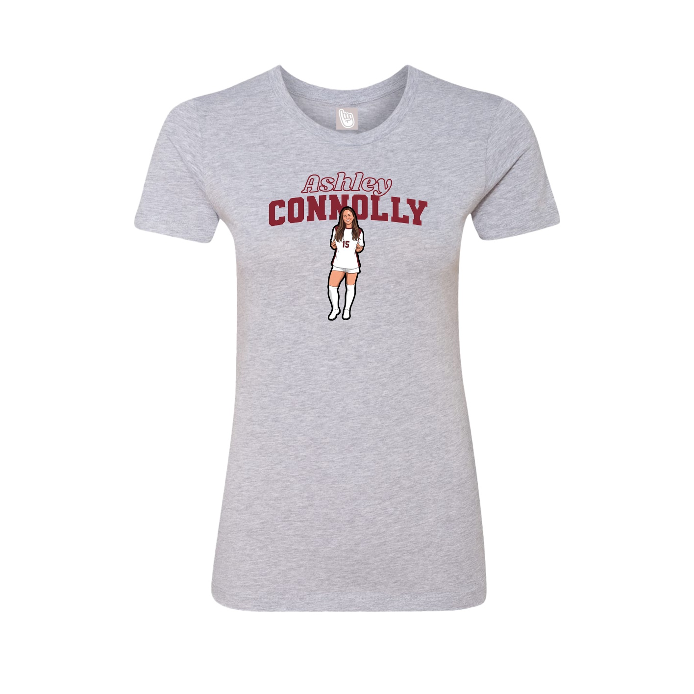 Womens Tee — Name Arch in Grey