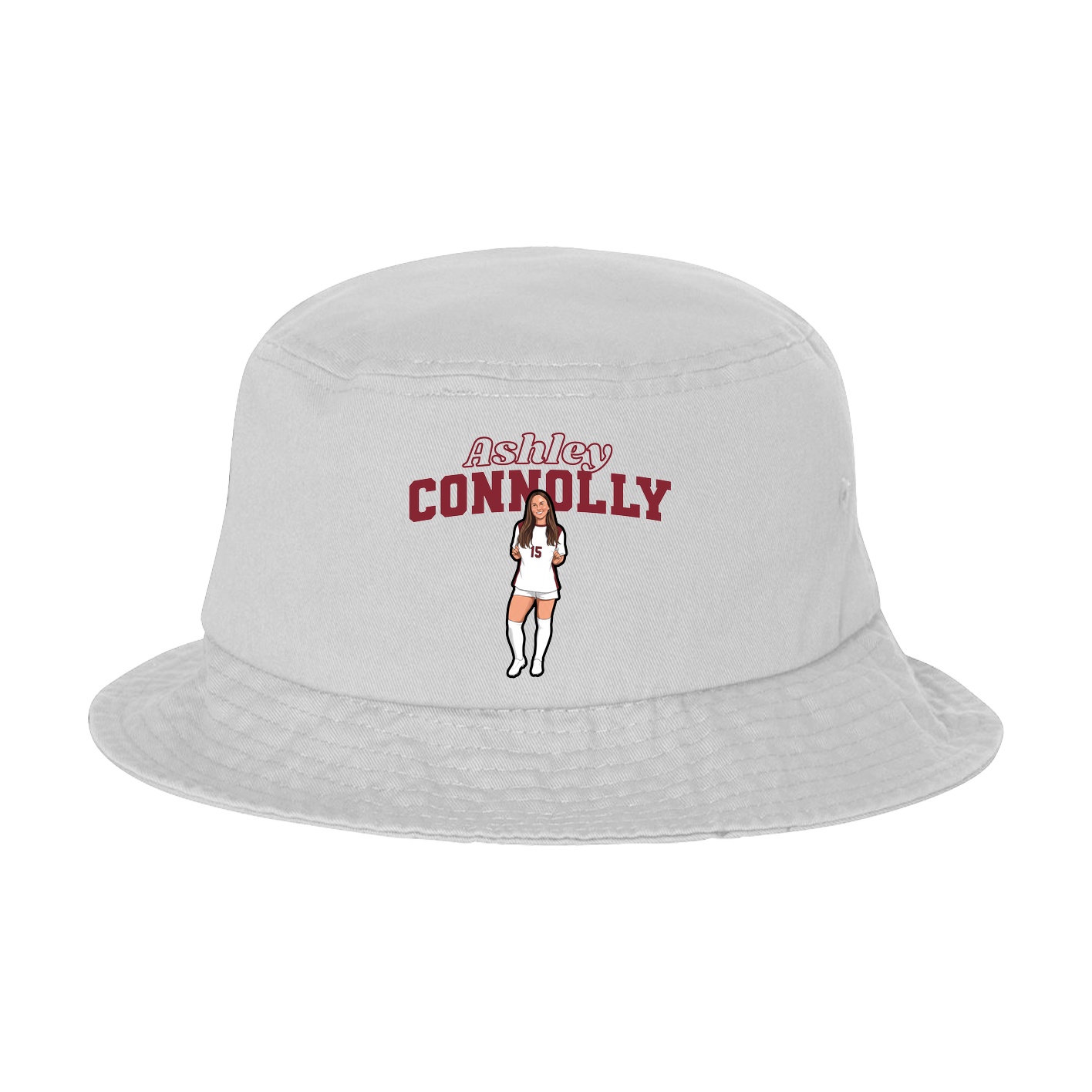 Bucket Cap — Name Arch in White