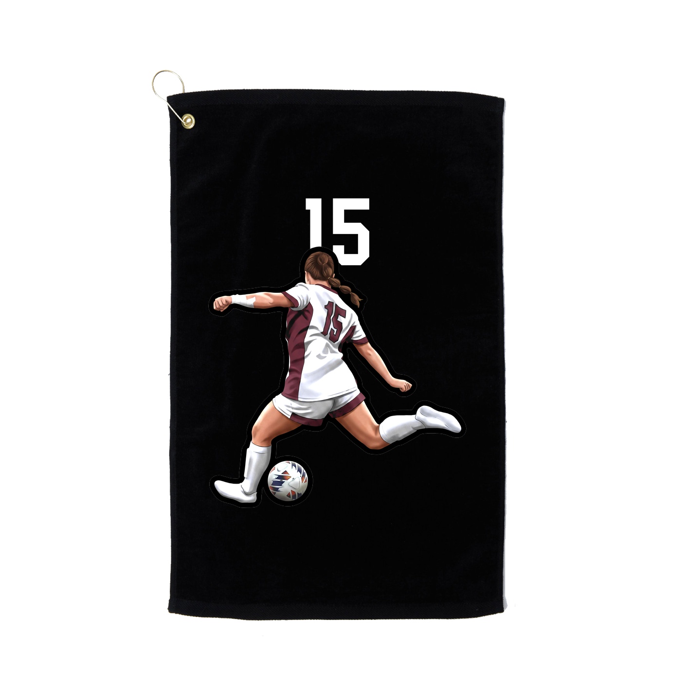 Golf Towel — Number Top in Black