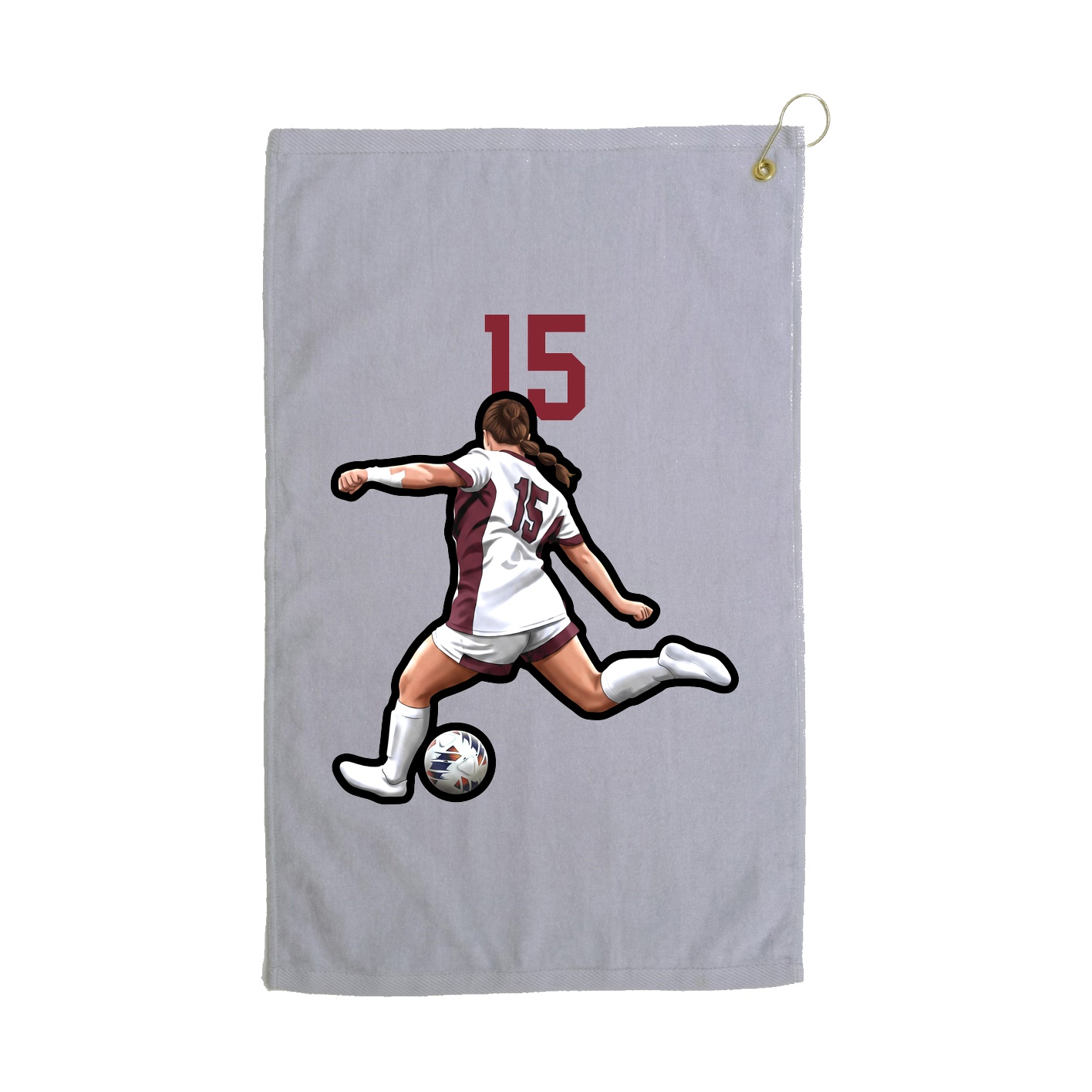 Golf Towel — Number Top in Grey