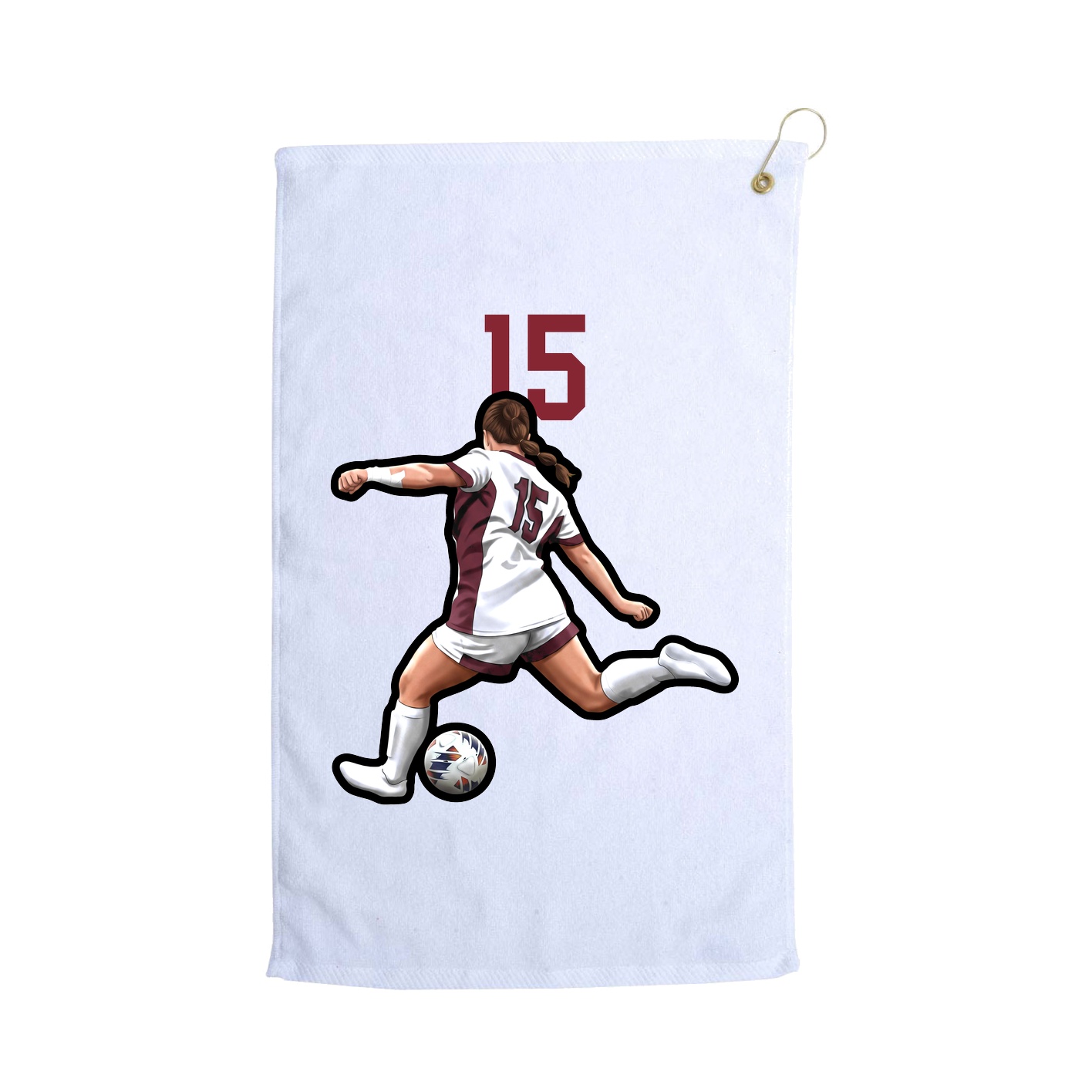 Golf Towel — Number Top in White