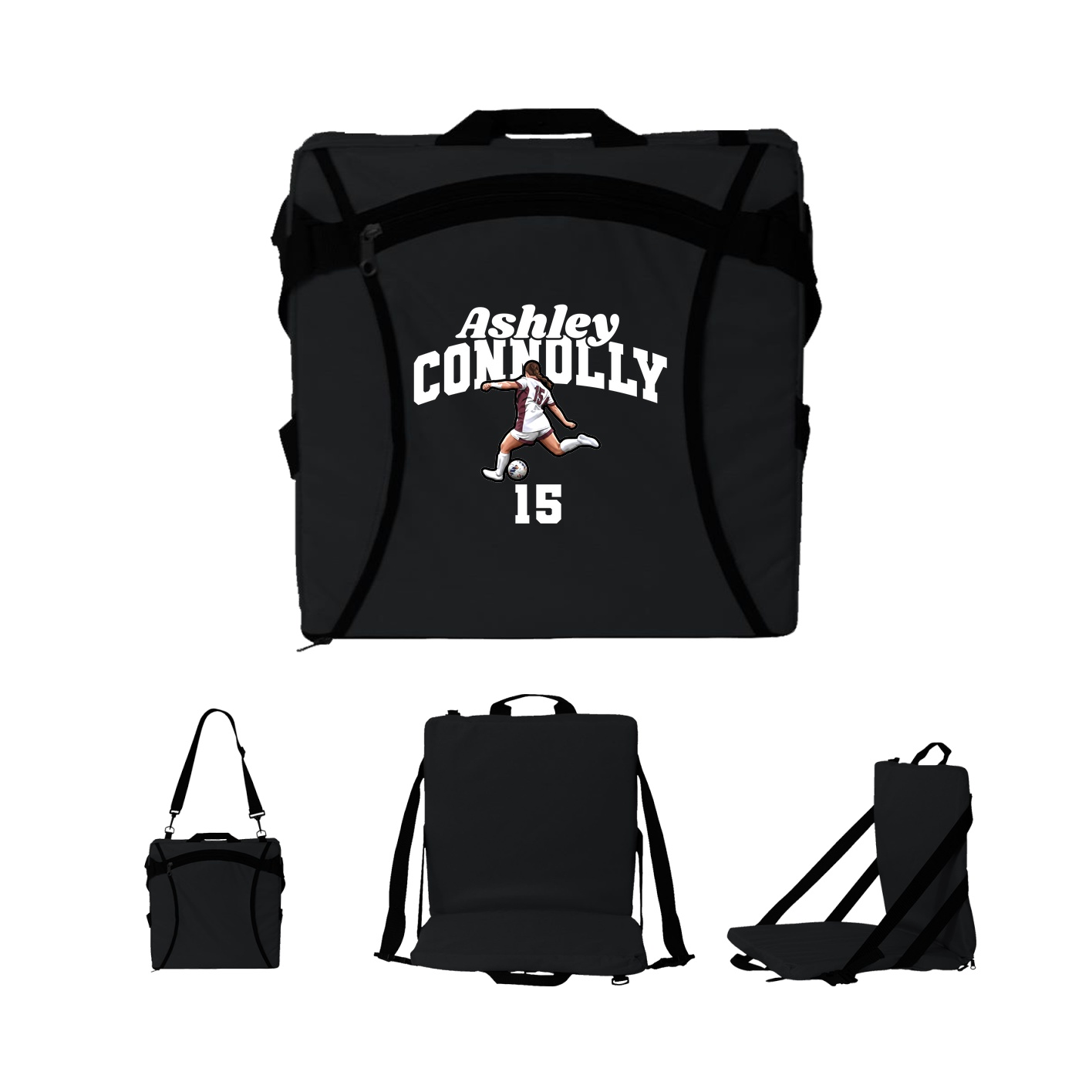 Folding Stadium Seat — Signature Arch in Black
