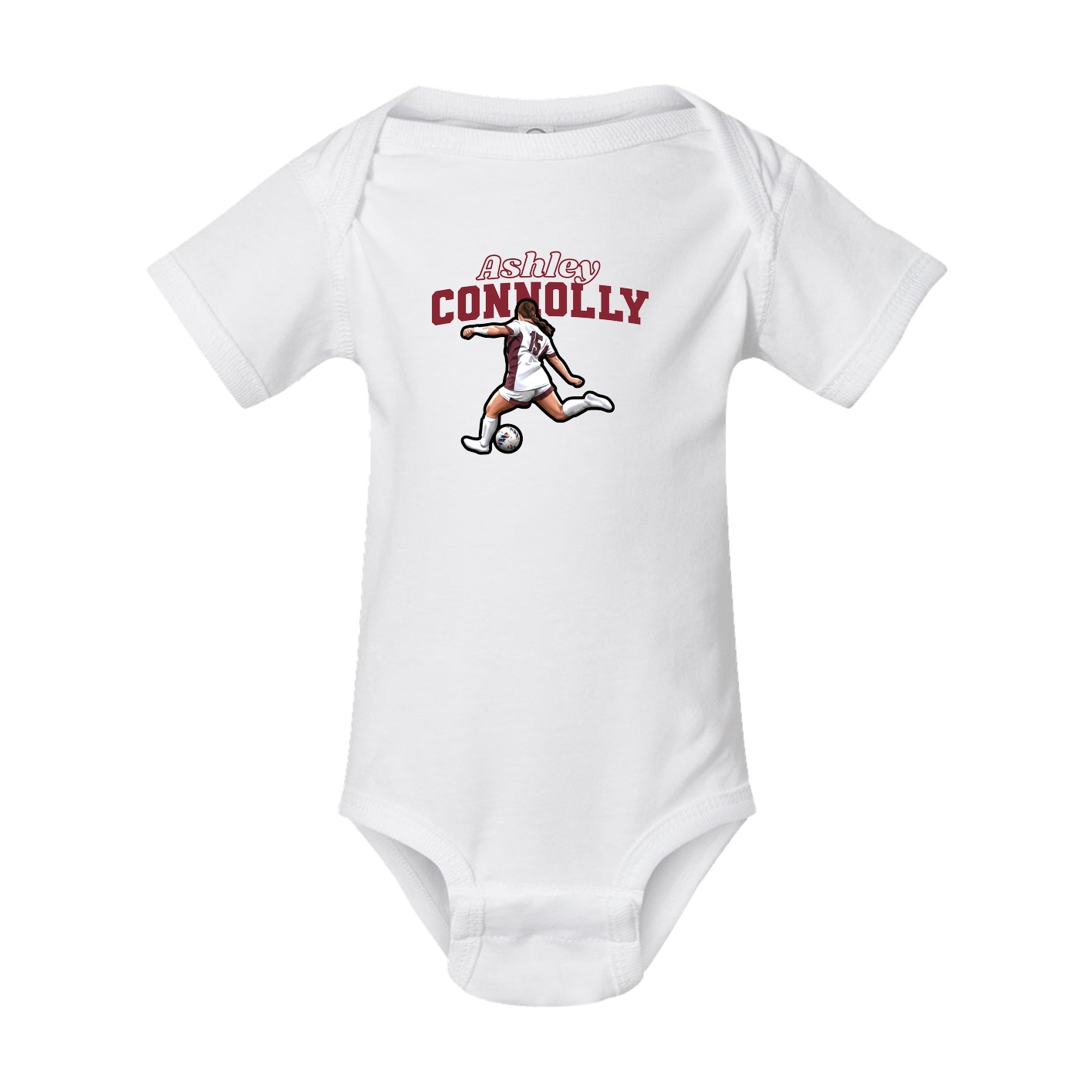 Baby Onesie — Name Arch in White