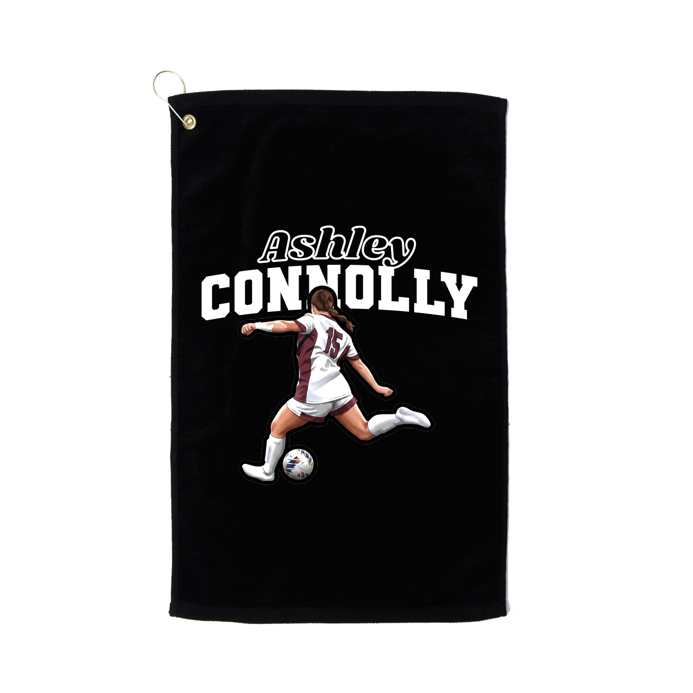 Golf Towel — Name Arch in Black
