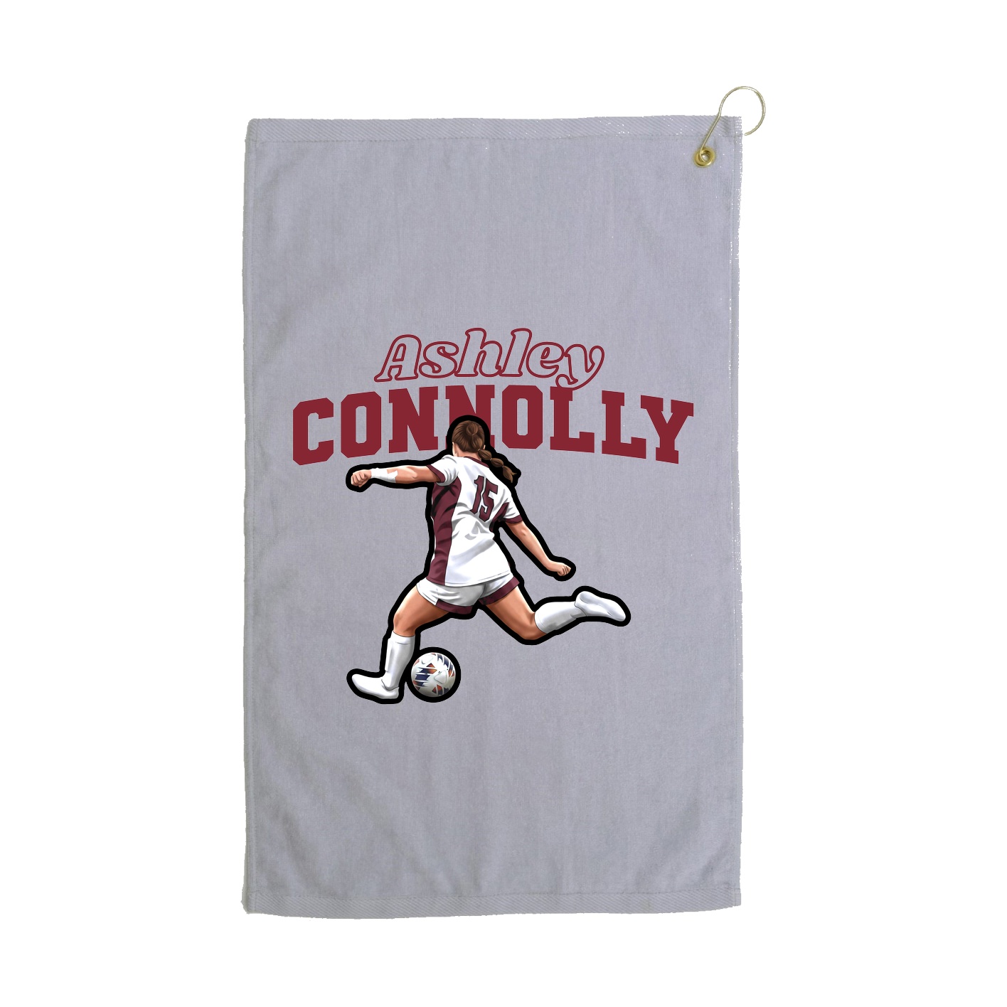Golf Towel — Name Arch in Grey