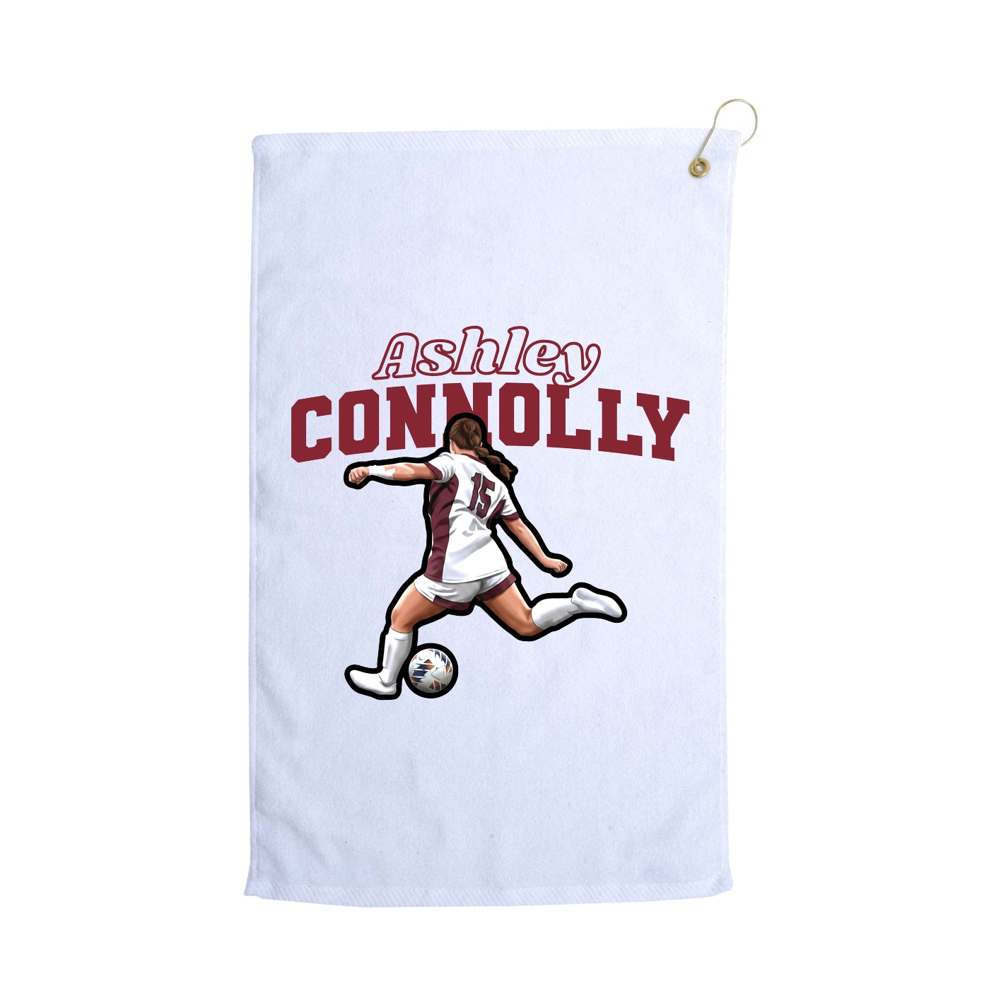 Golf Towel — Name Arch in White