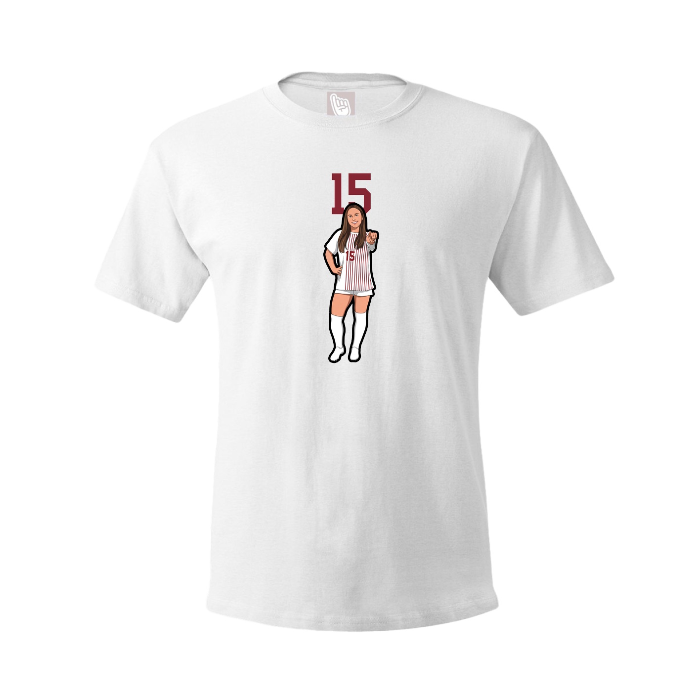 Youth Tee — Number Top in White
