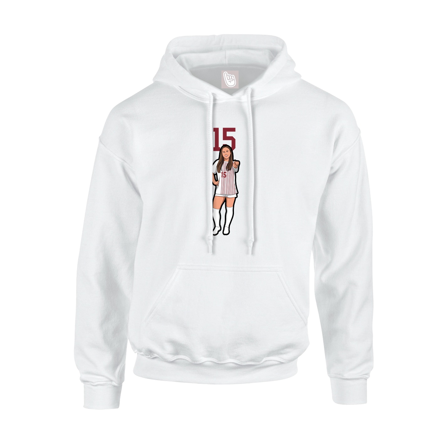 Youth Hoodie — Number Top in White