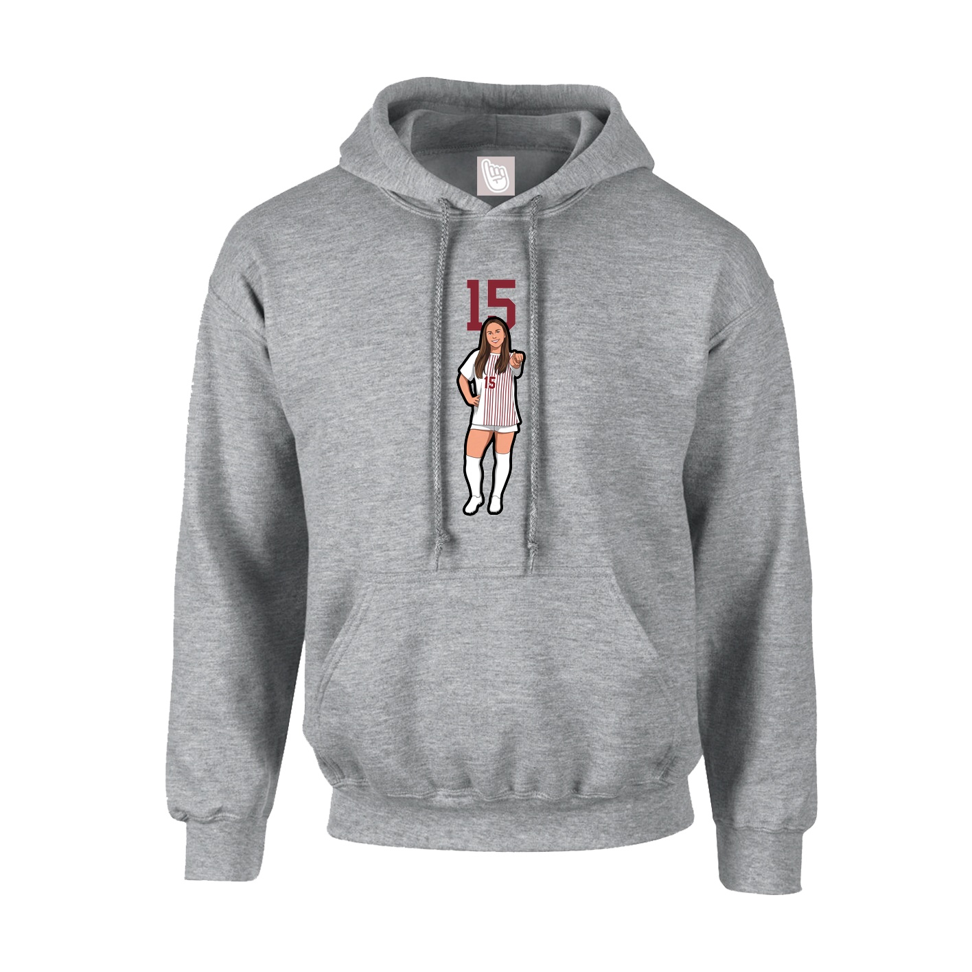 Youth Hoodie — Number Top in Grey