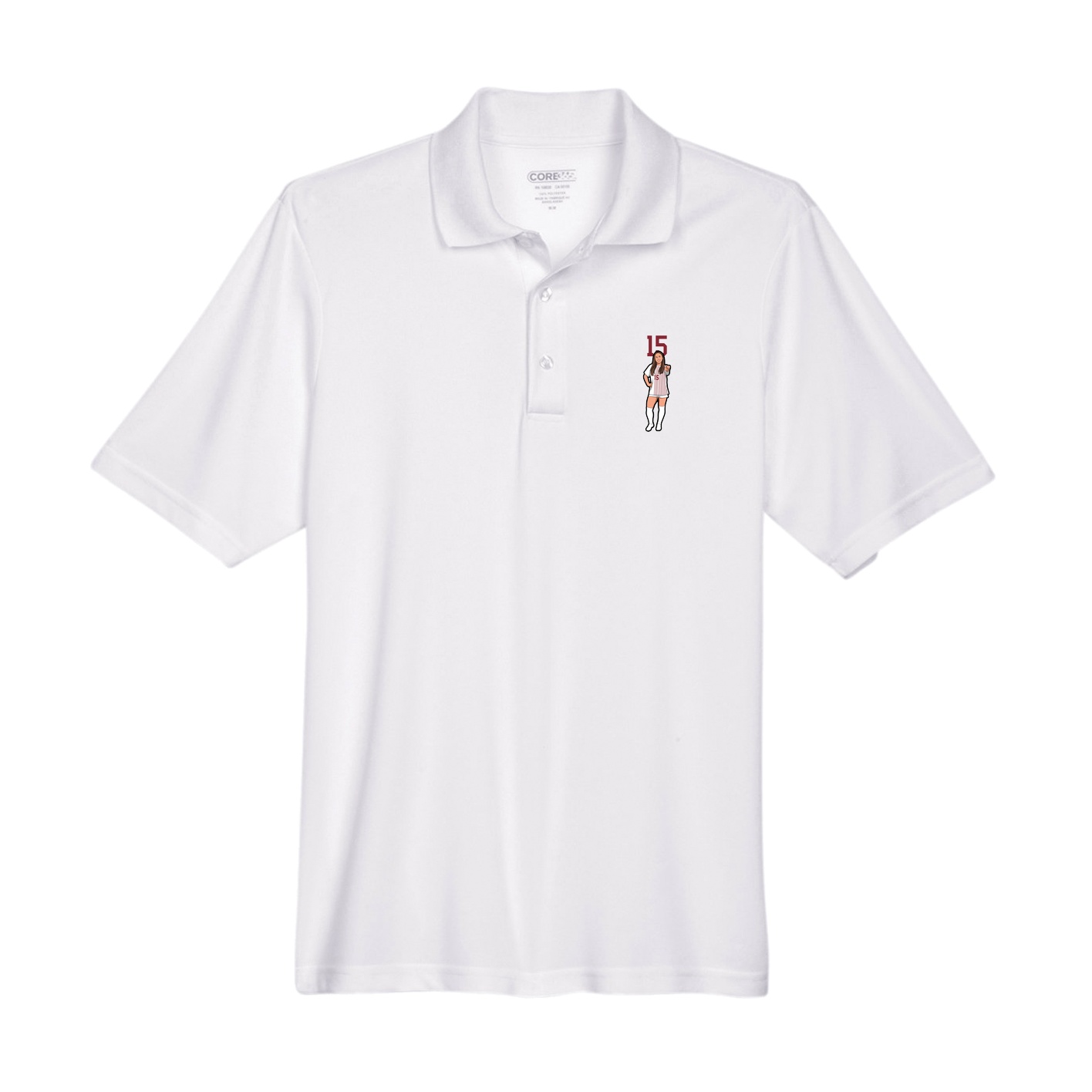 Performance Polo — Number Top in White