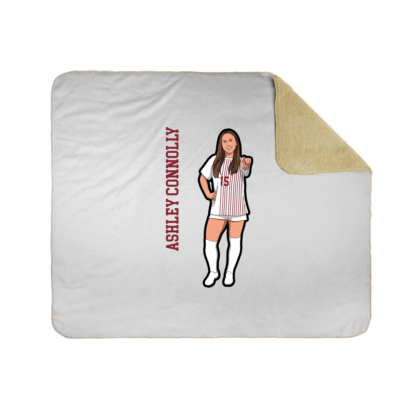 Throw Blanket — Name Vertical in White