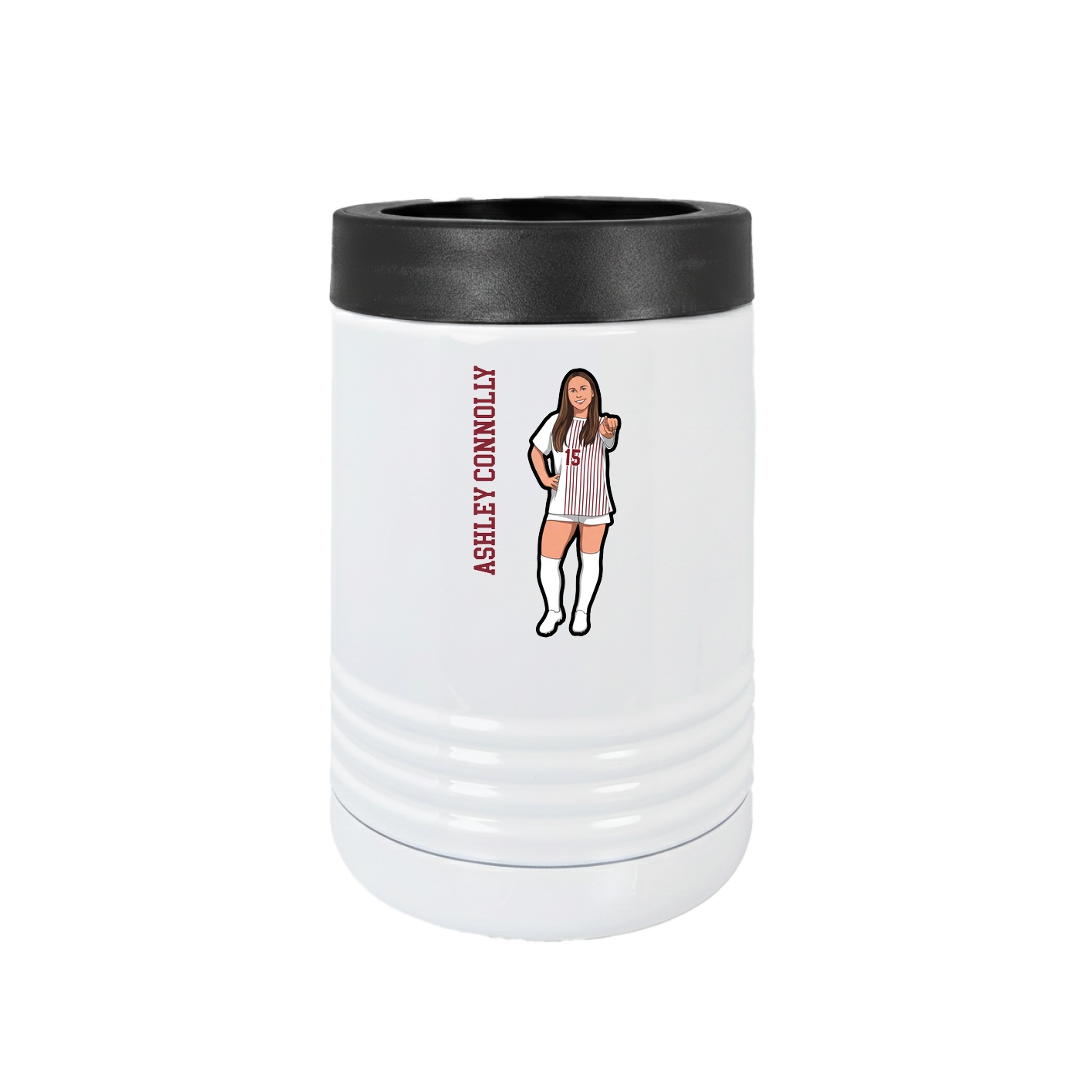 Beverage Holder — Name Vertical in White