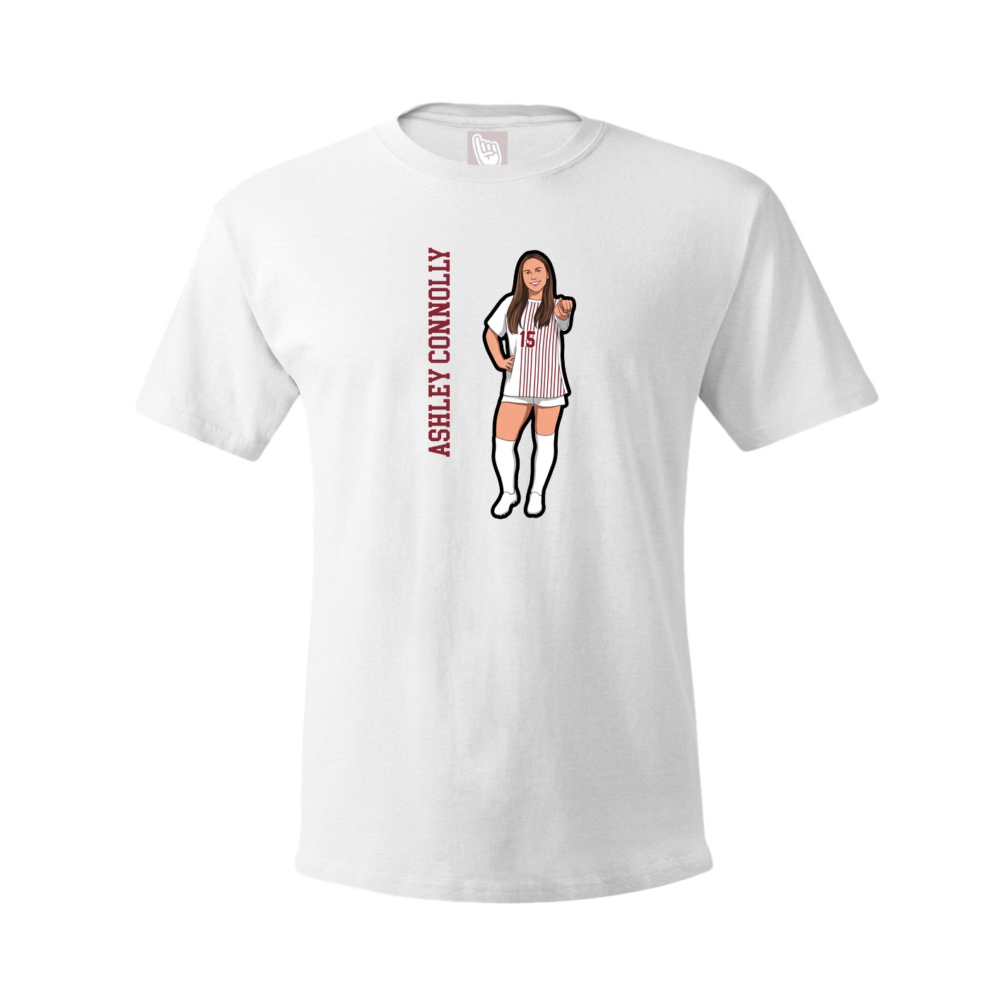 Youth Tee — Name Vertical in White