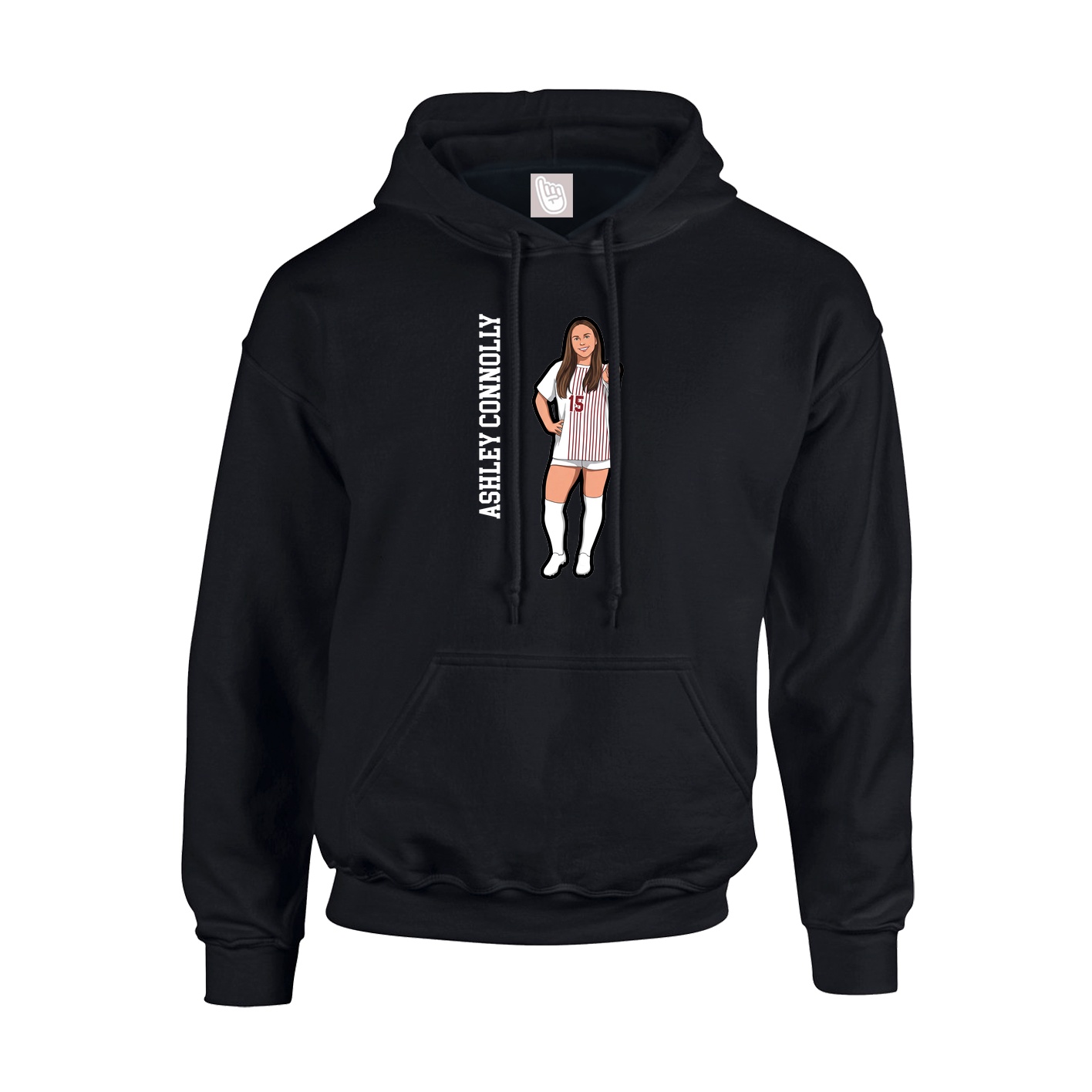 Hoodie — Name Vertical in Black