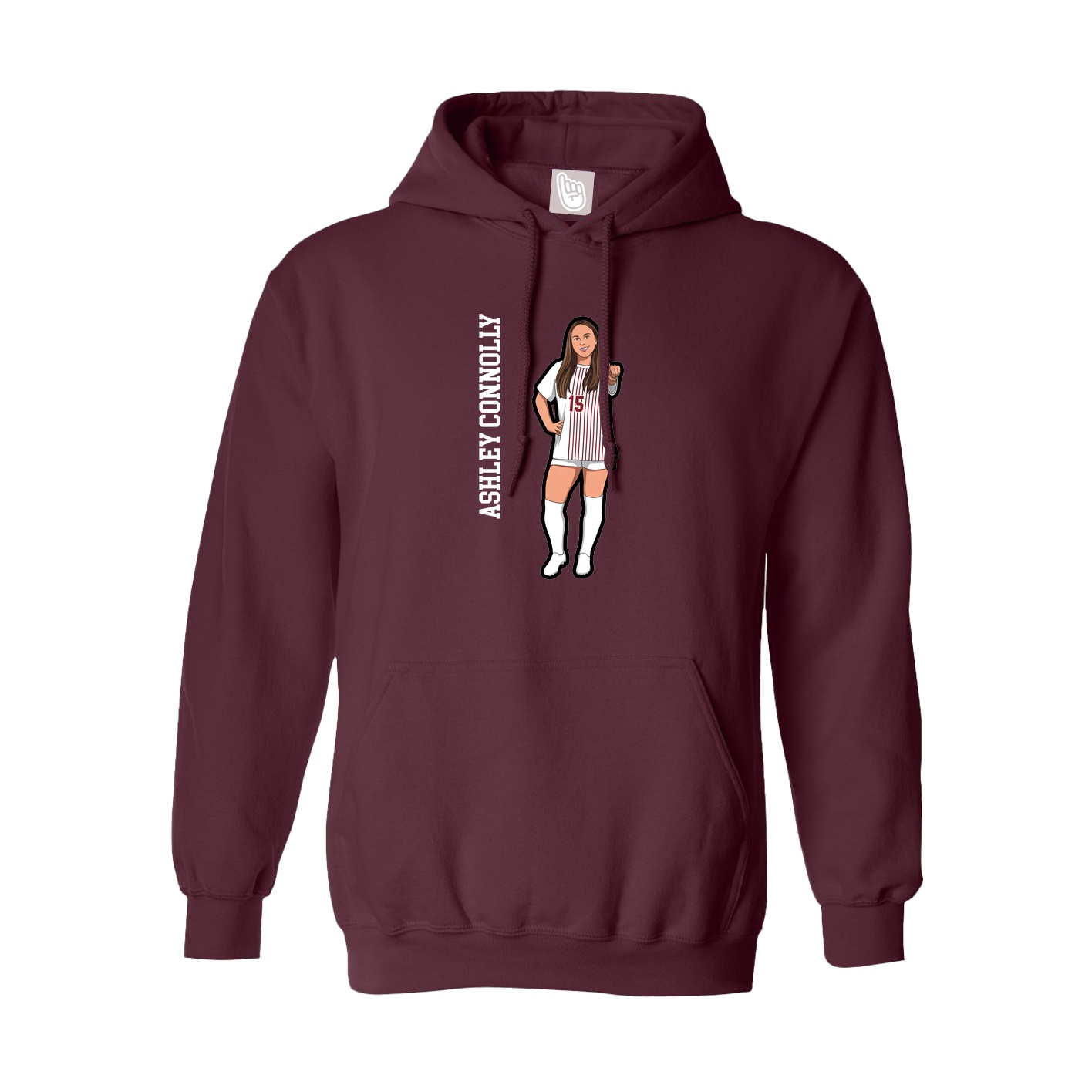 Hoodie — Name Vertical in Maroon