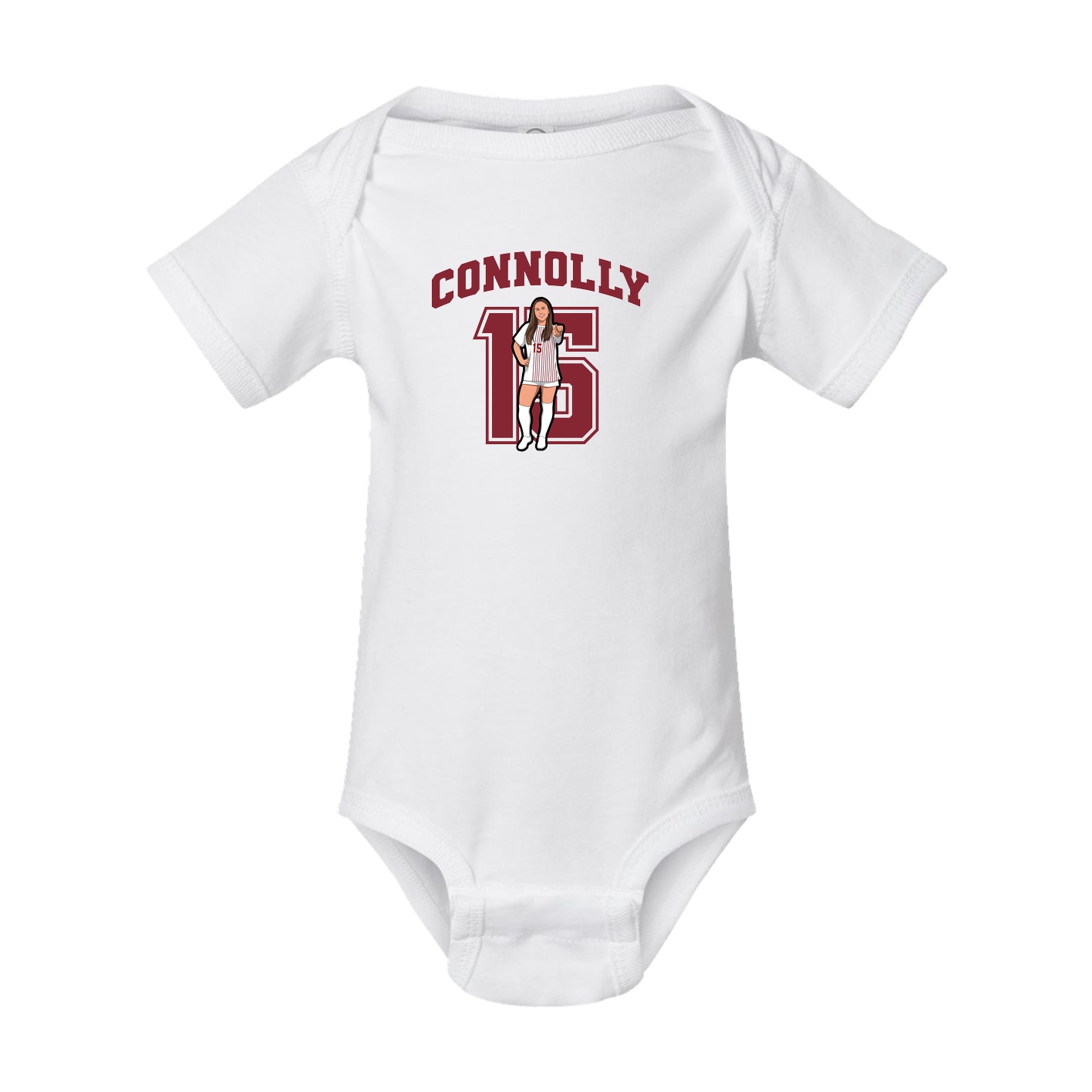 Baby Onesie — Number in White