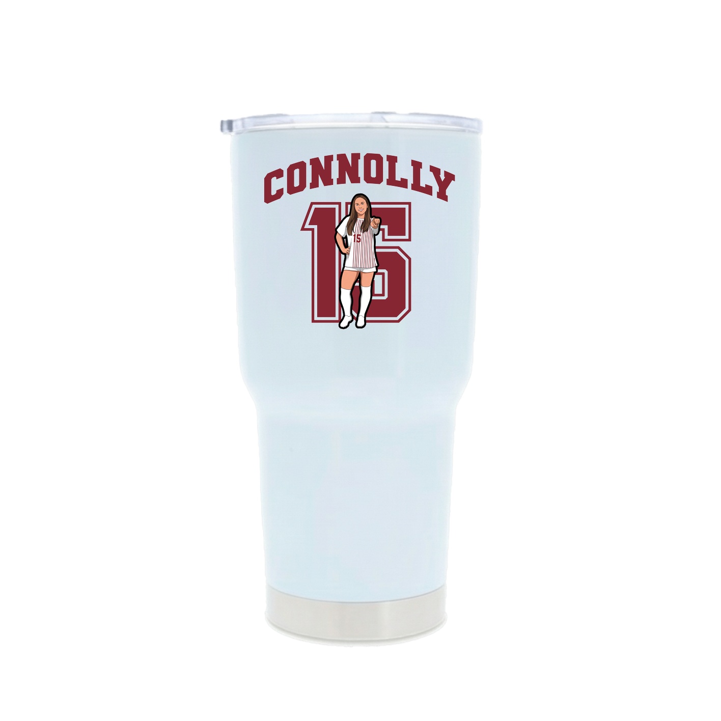 30oz Stainless Steel Tumbler — Number in White