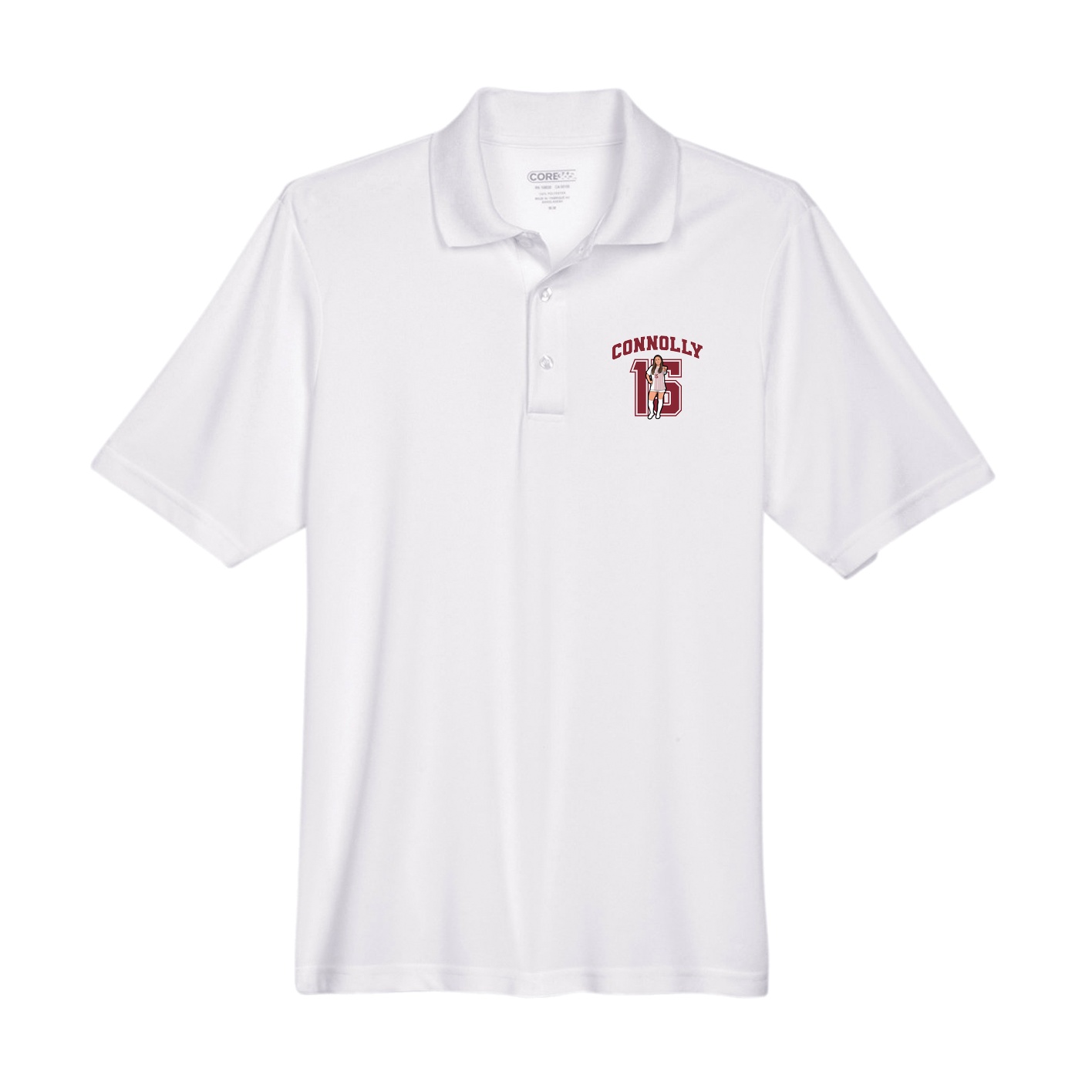 Performance Polo — Number in White