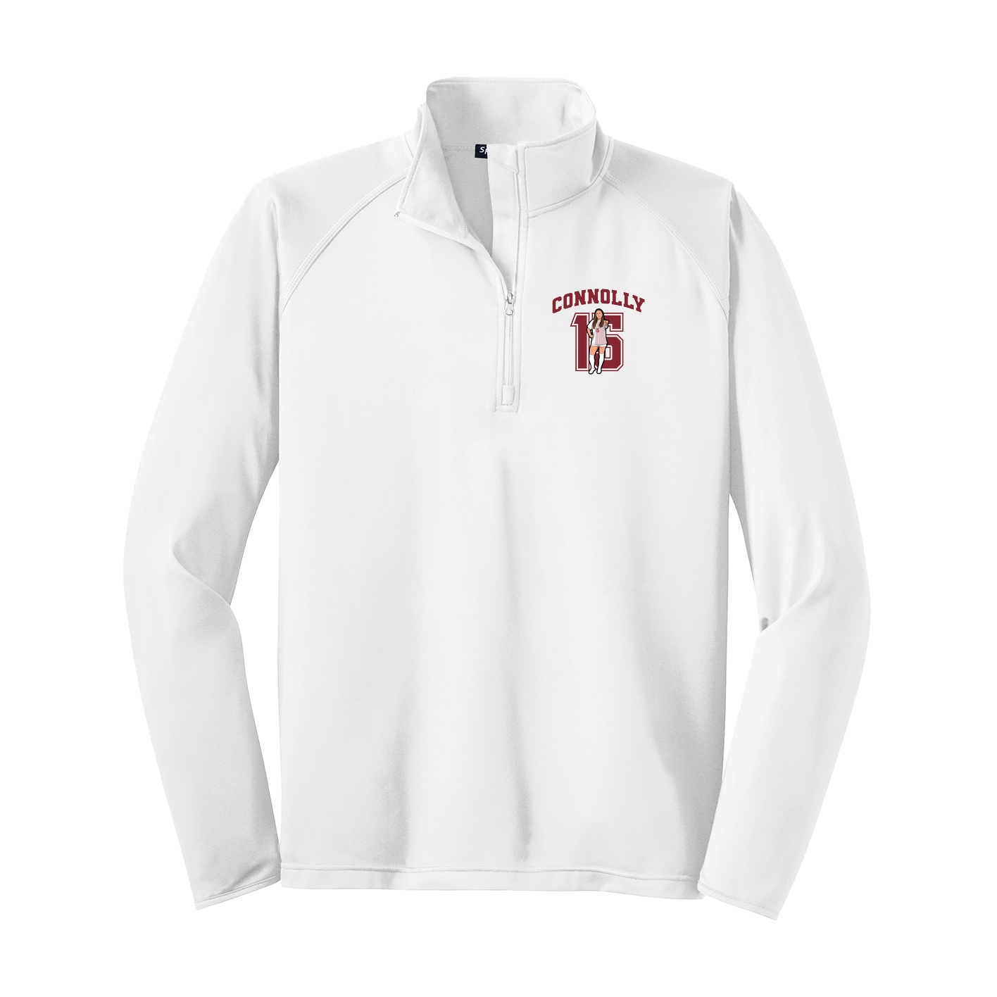 Q-Zip Pullover — Number in White