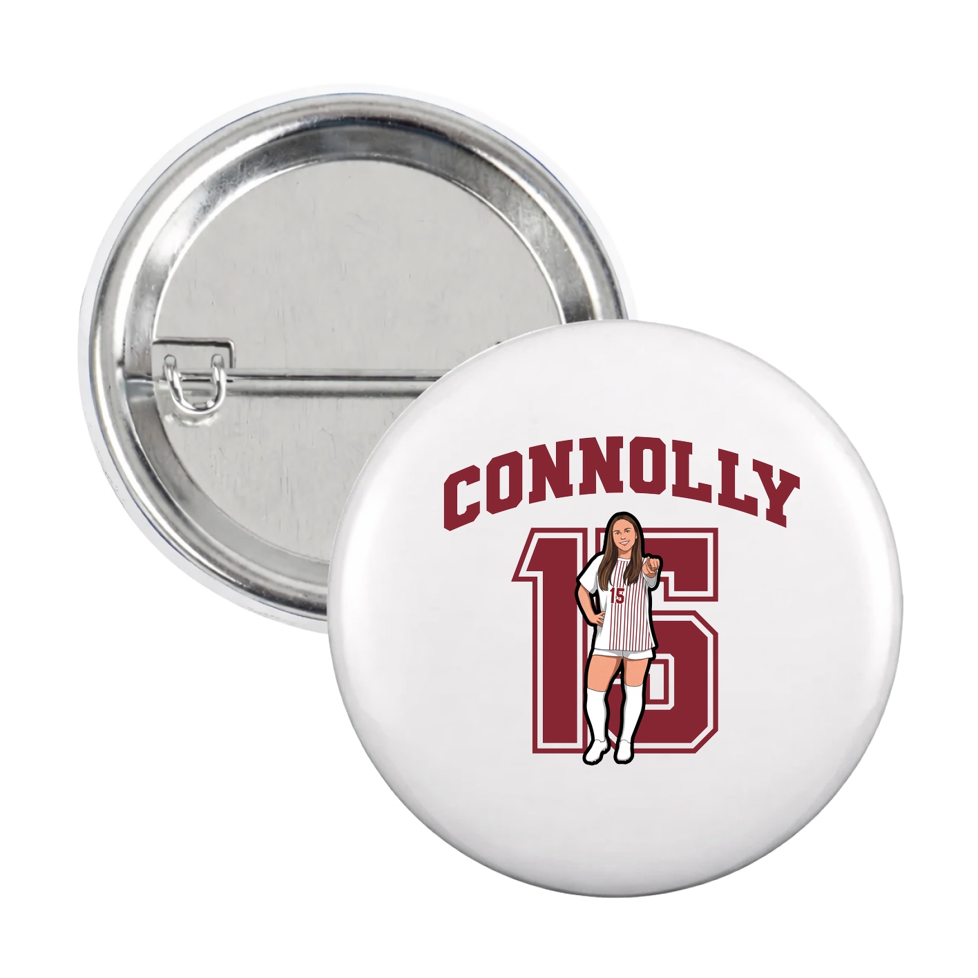 Game Day Button — Number in White