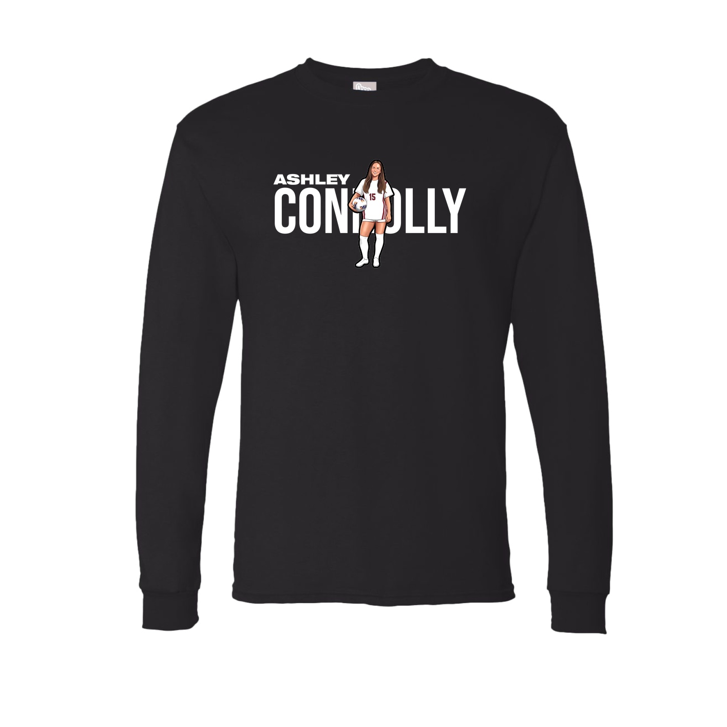 Long Sleeve Tee — Player Name in Black