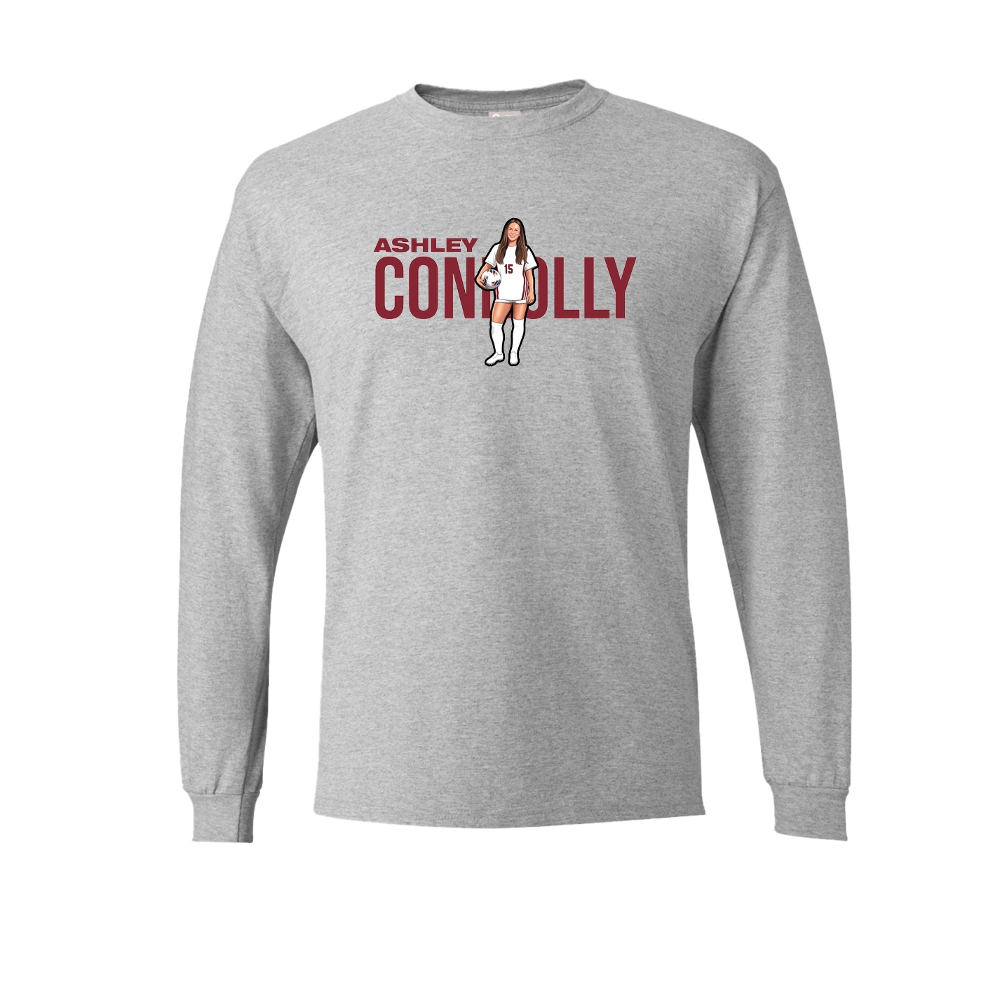 Long Sleeve Tee — Player Name in Grey