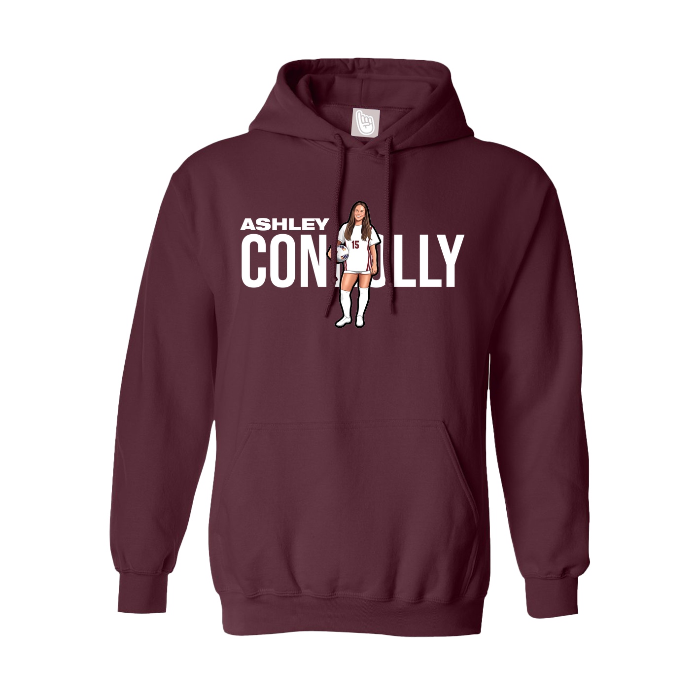 Hoodie — Player Name in Maroon