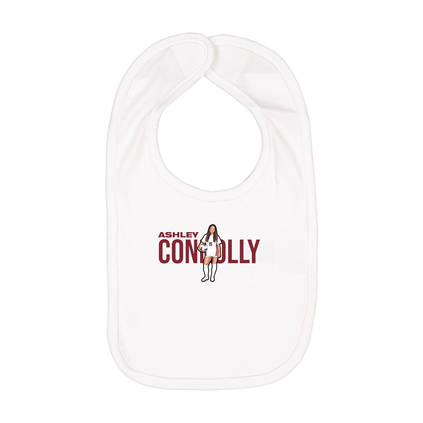 Infant Bib — Player Name in White