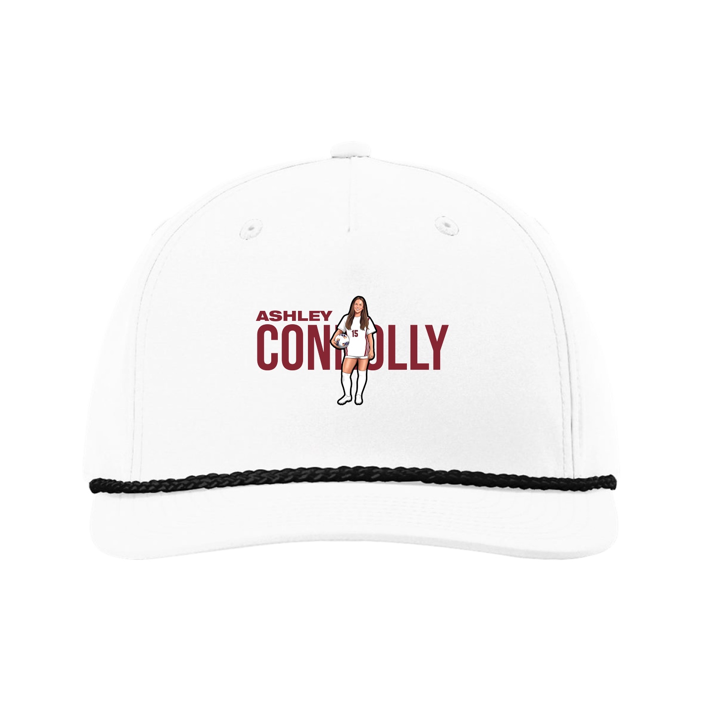 Five-Panel Classic Rope Cap — Player Name in White