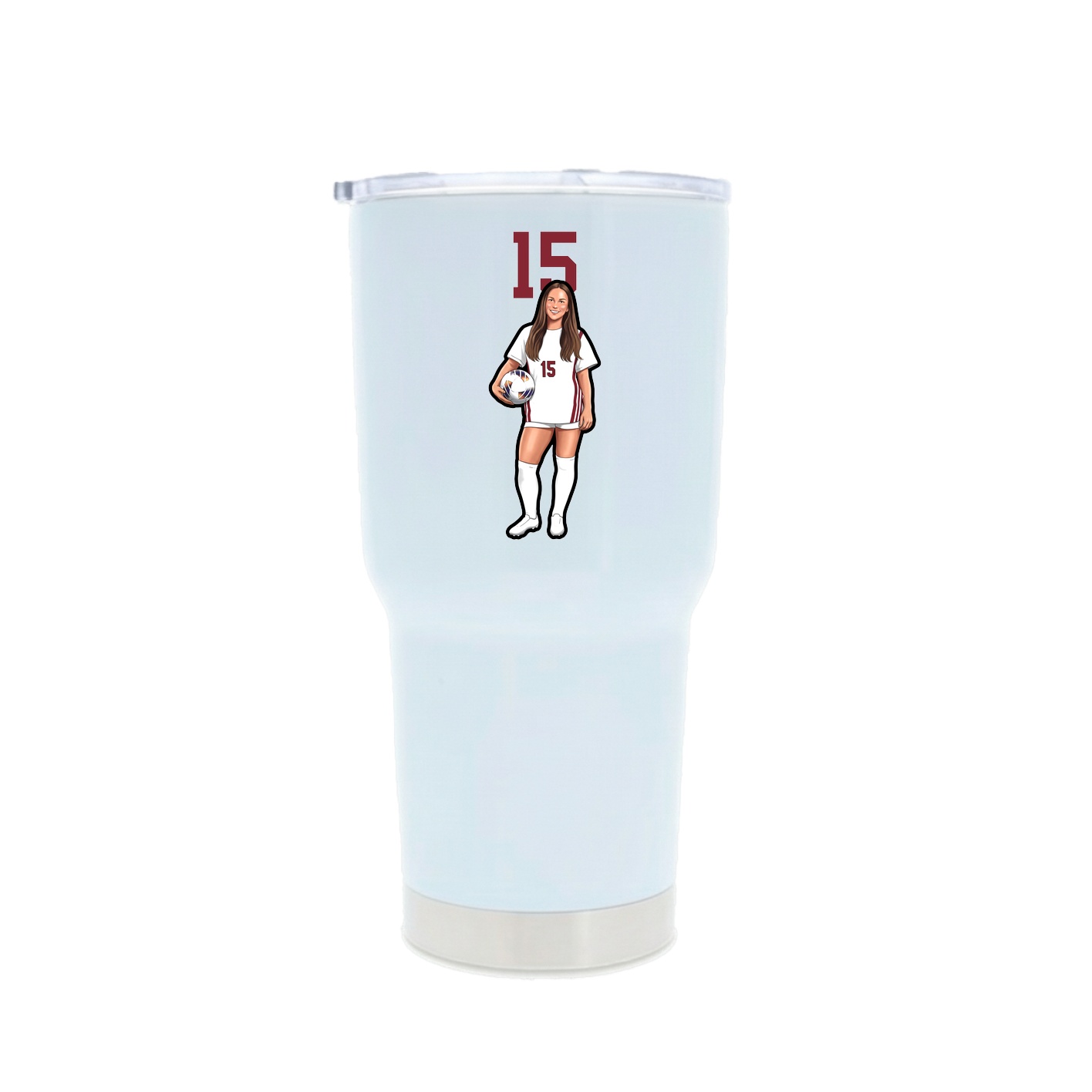 30oz Stainless Steel Tumbler — Number Top in White
