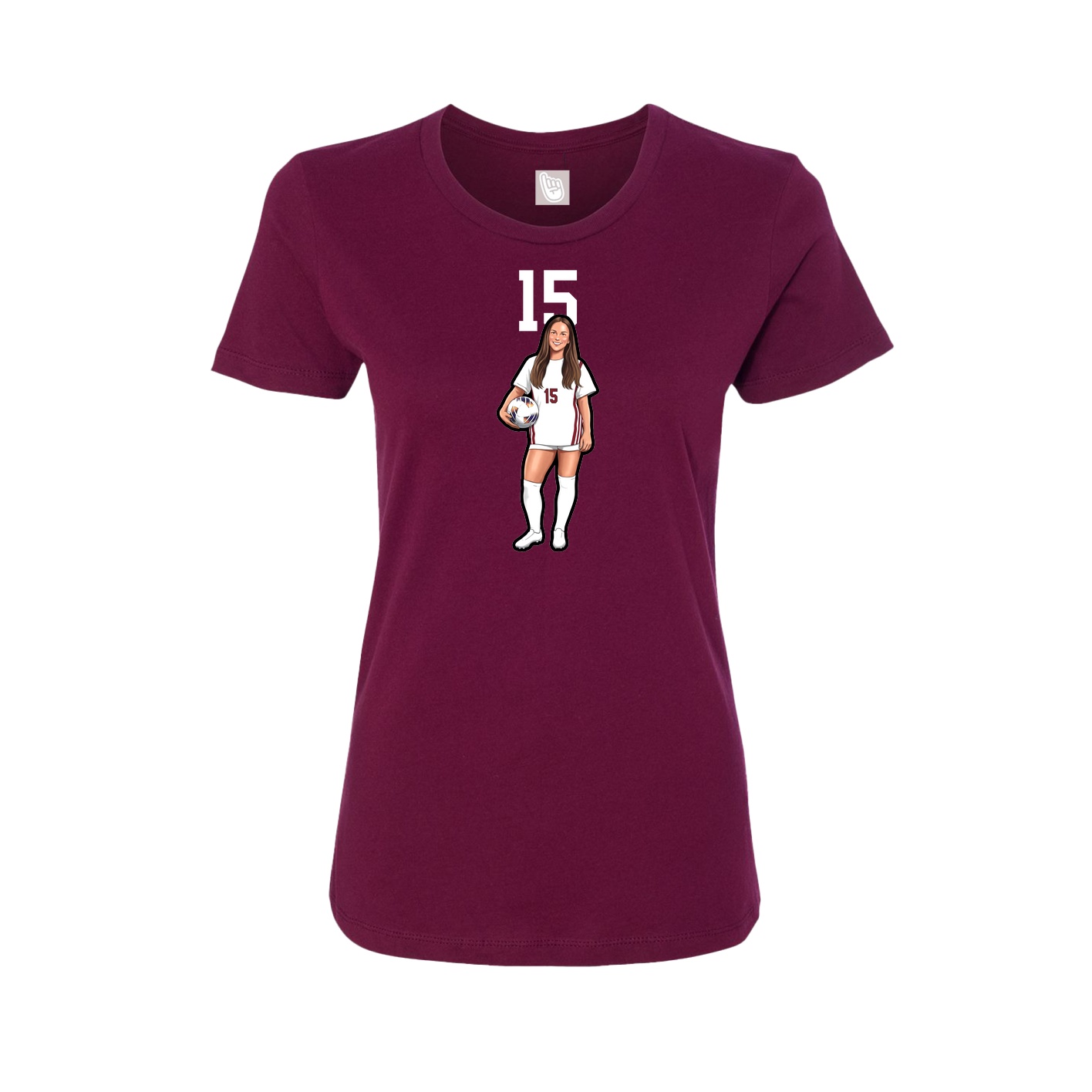 Womens Tee — Number Top in Maroon