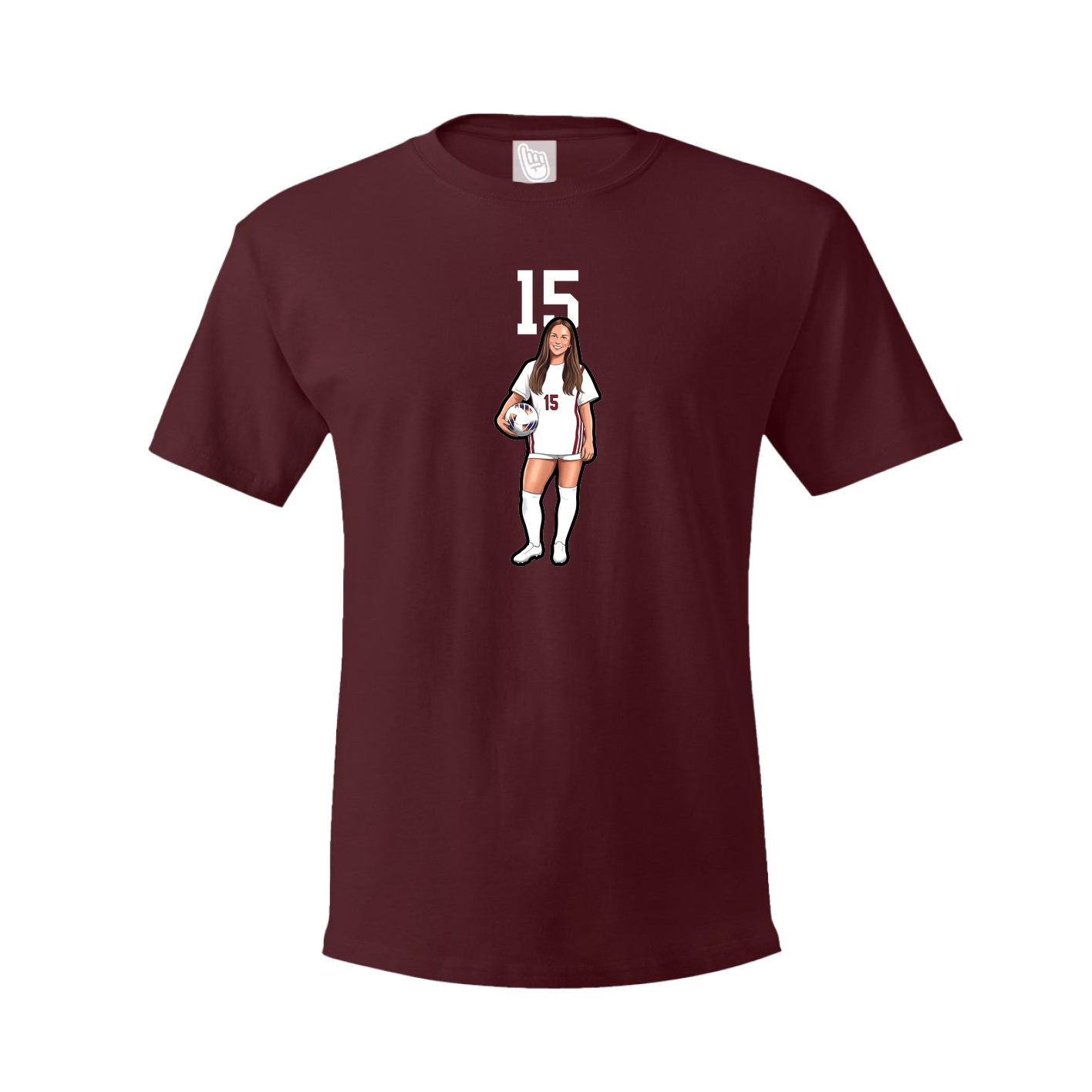Youth Tee — Number Top in Maroon
