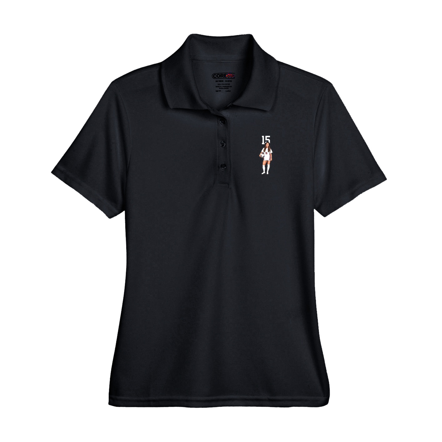 Performance Polo — Number Top in Black