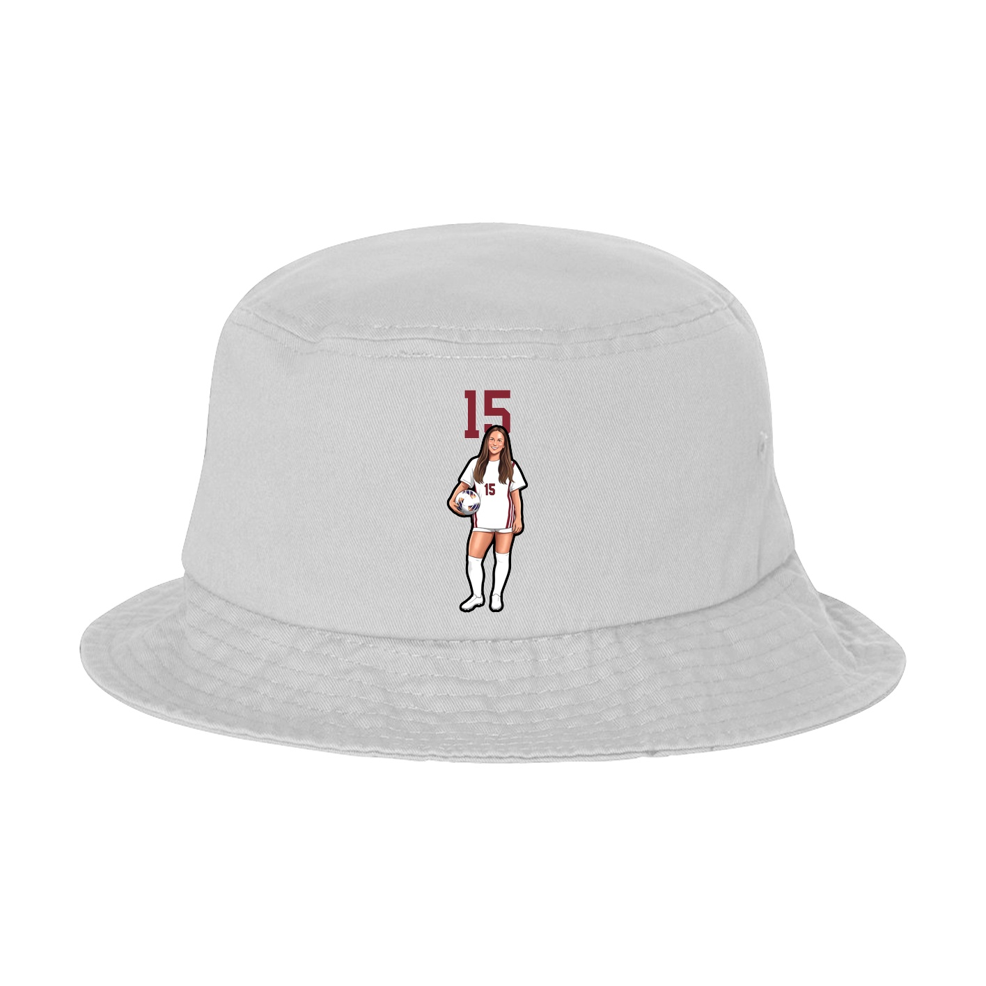 Bucket Cap — Number Top in White