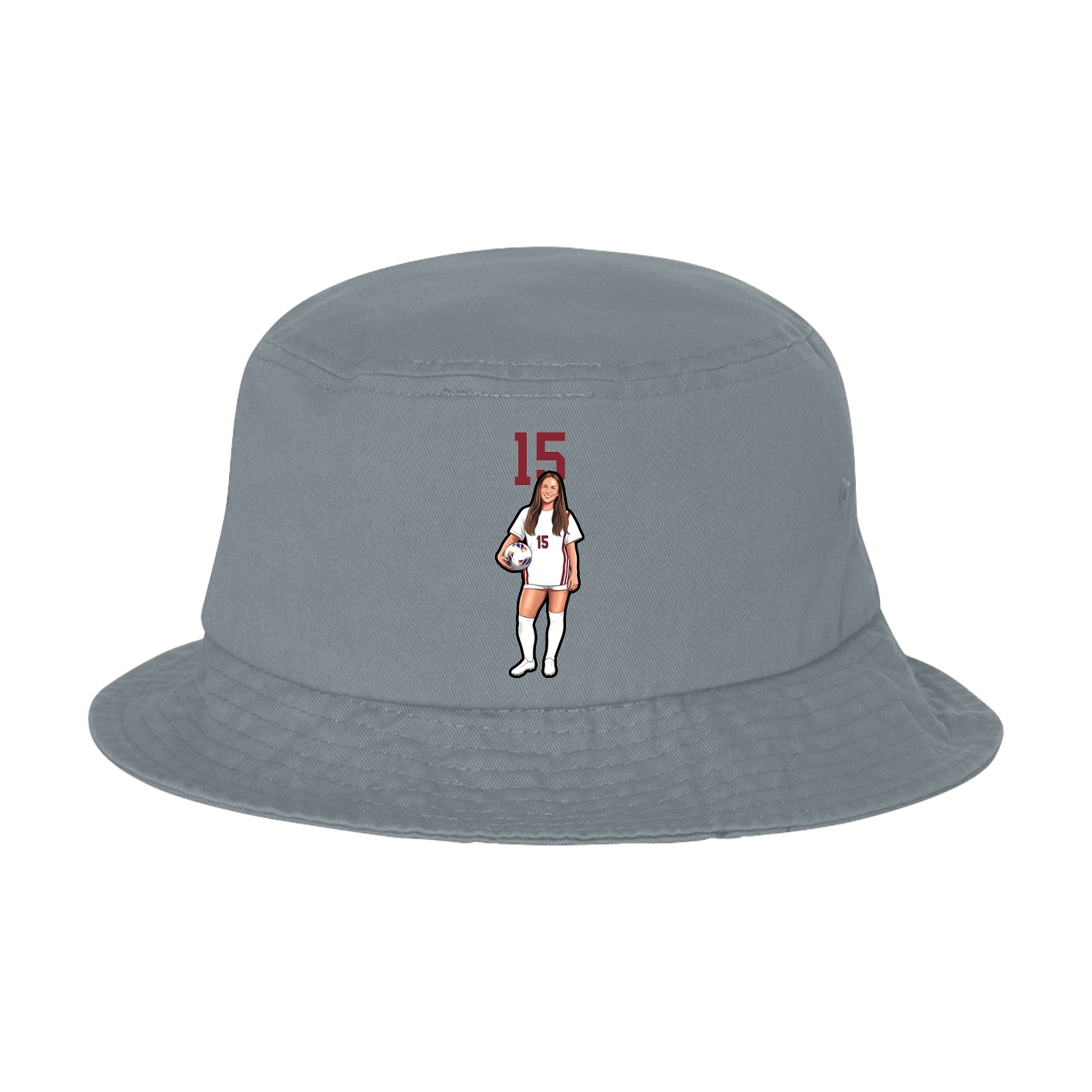Bucket Cap — Number Top in Grey