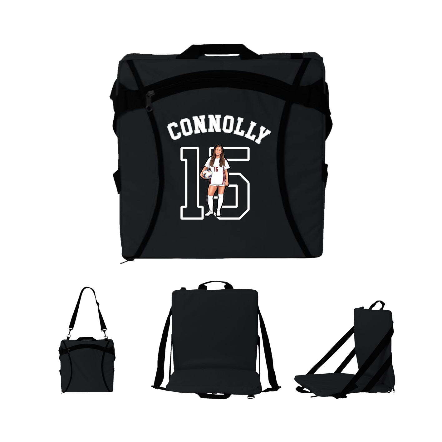 Folding Stadium Seat — Shirsey Arch in Black