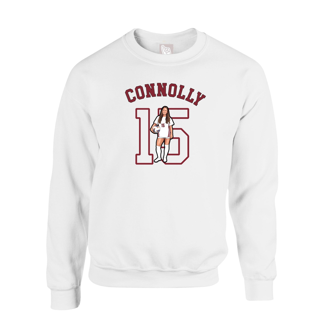 Fleece Crew — Shirsey Arch in White