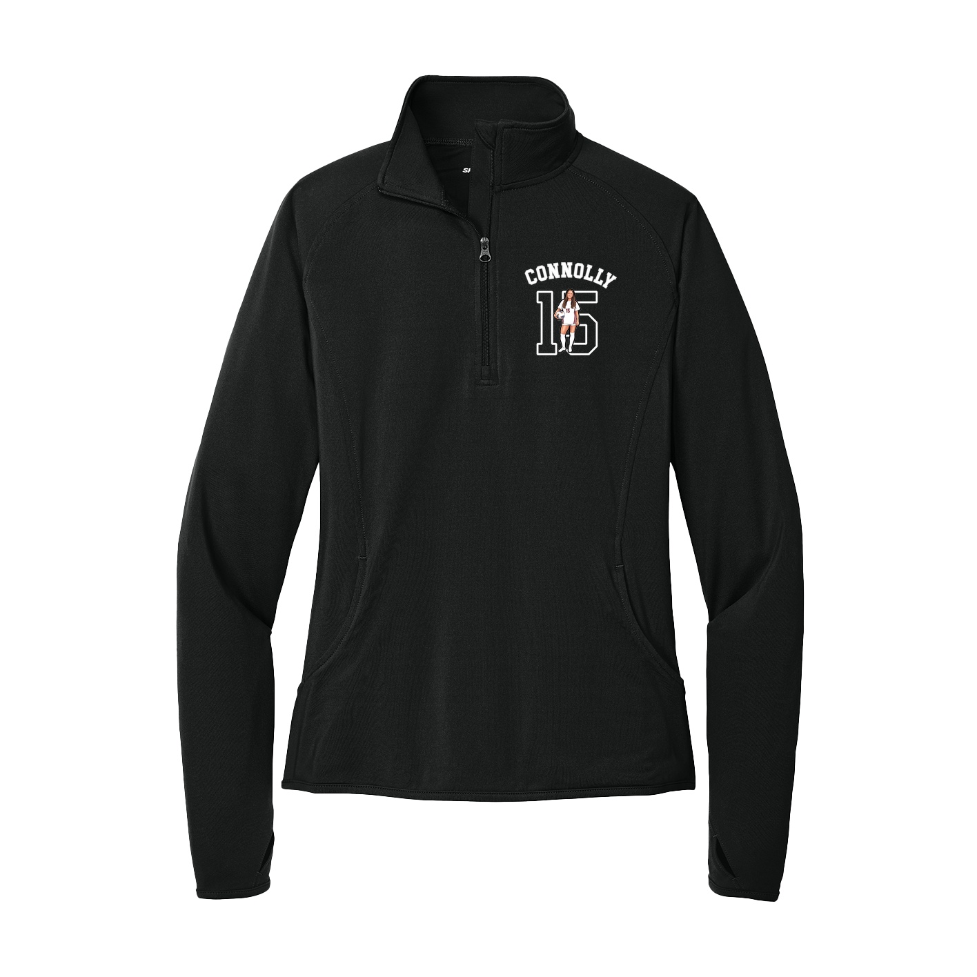 Women's Q-Zip Pullover — Shirsey Arch in Black