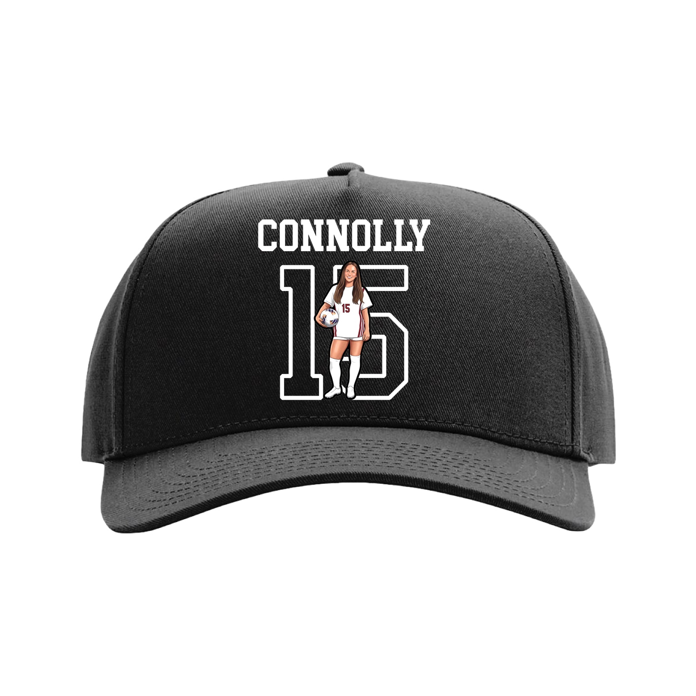 Full Fabric Five-Panel Champ Cap — Shirsey in Black