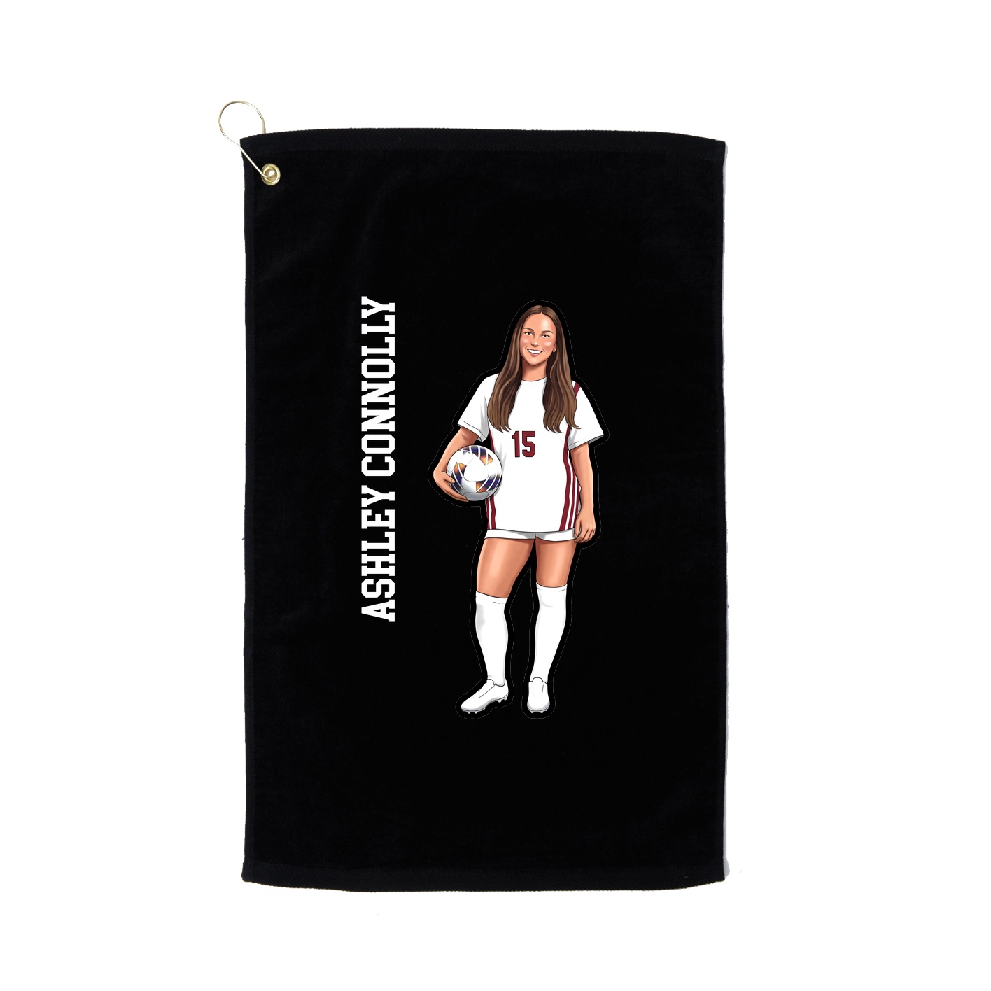 Golf Towel — Name Vertical in Black