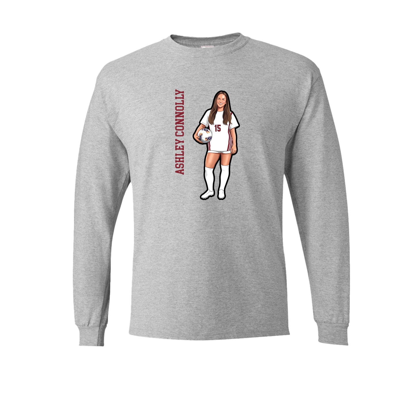 Long Sleeve Tee — Name Vertical in Grey